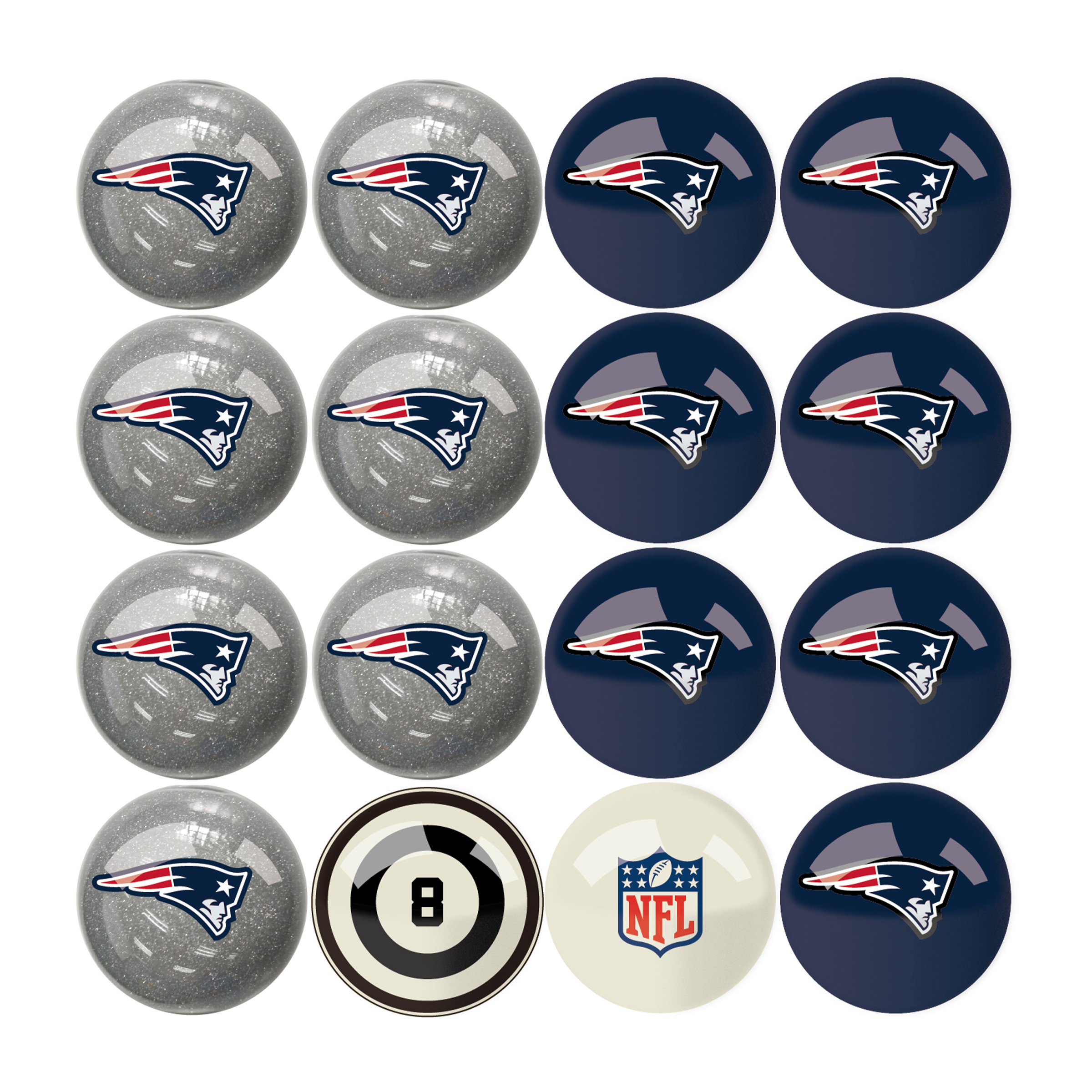 patriots regulation billiard ball set with numbers