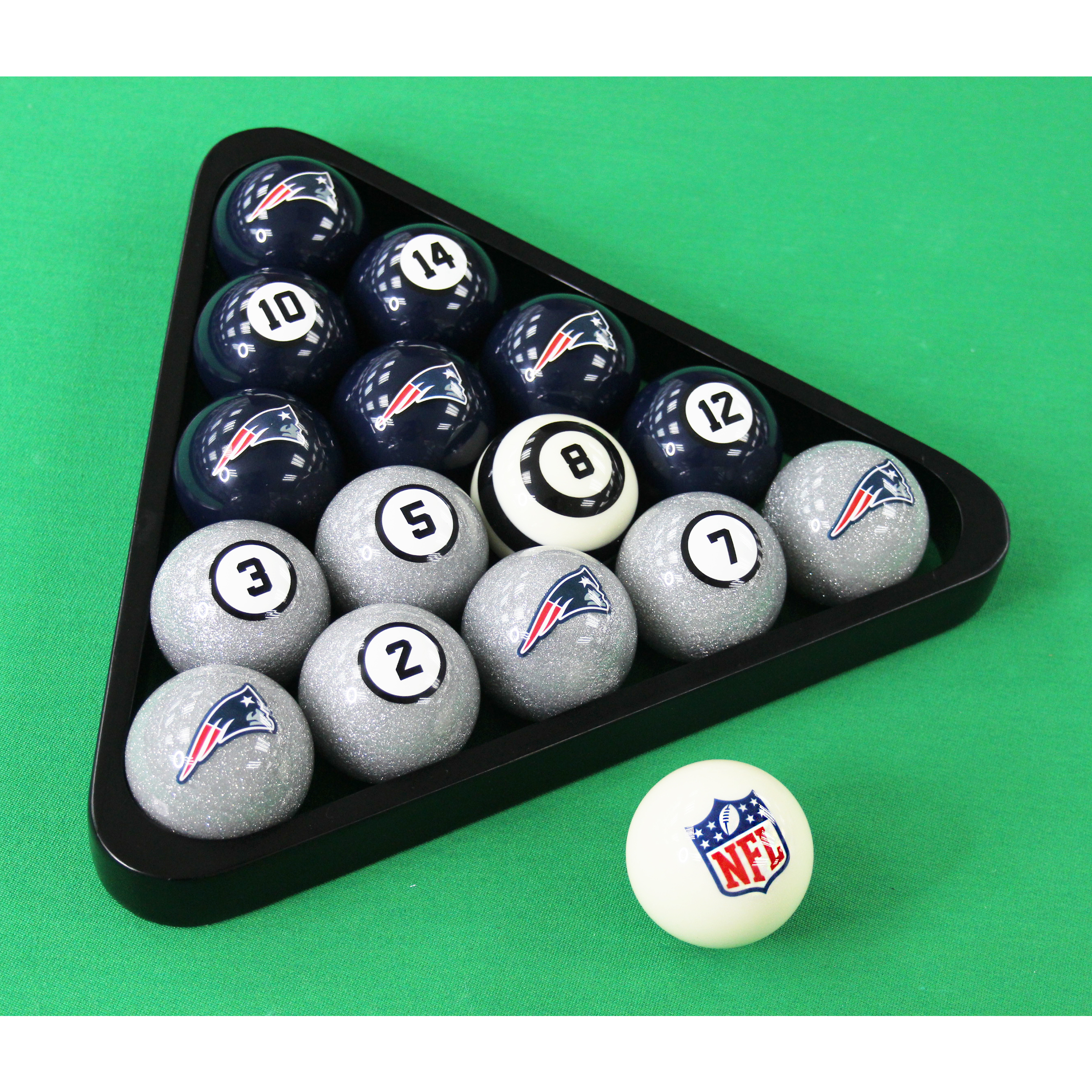patriots regulation billiard ball set with numbers