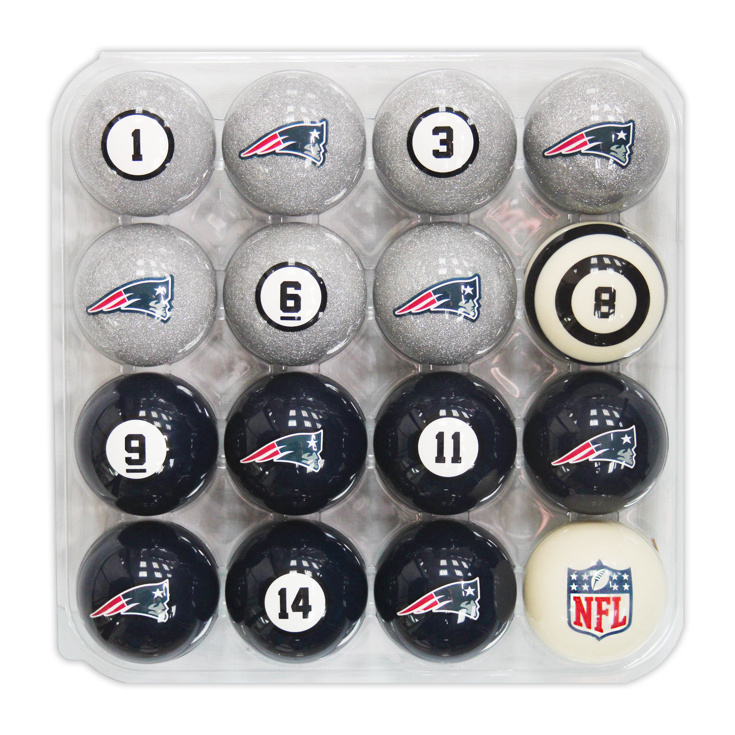 patriots regulation billiard ball set with numbers