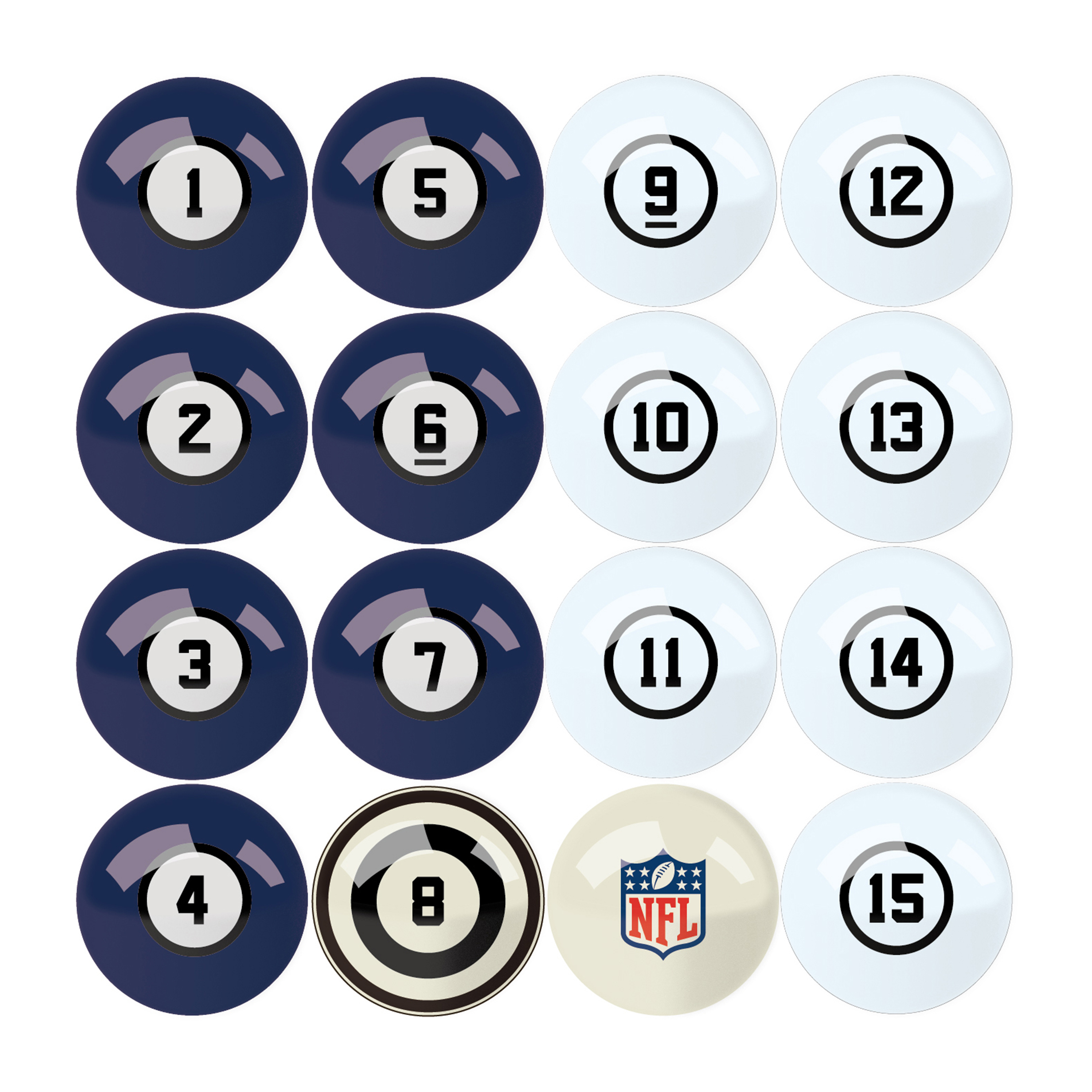 new york giants regulation billiard ball set with numbers