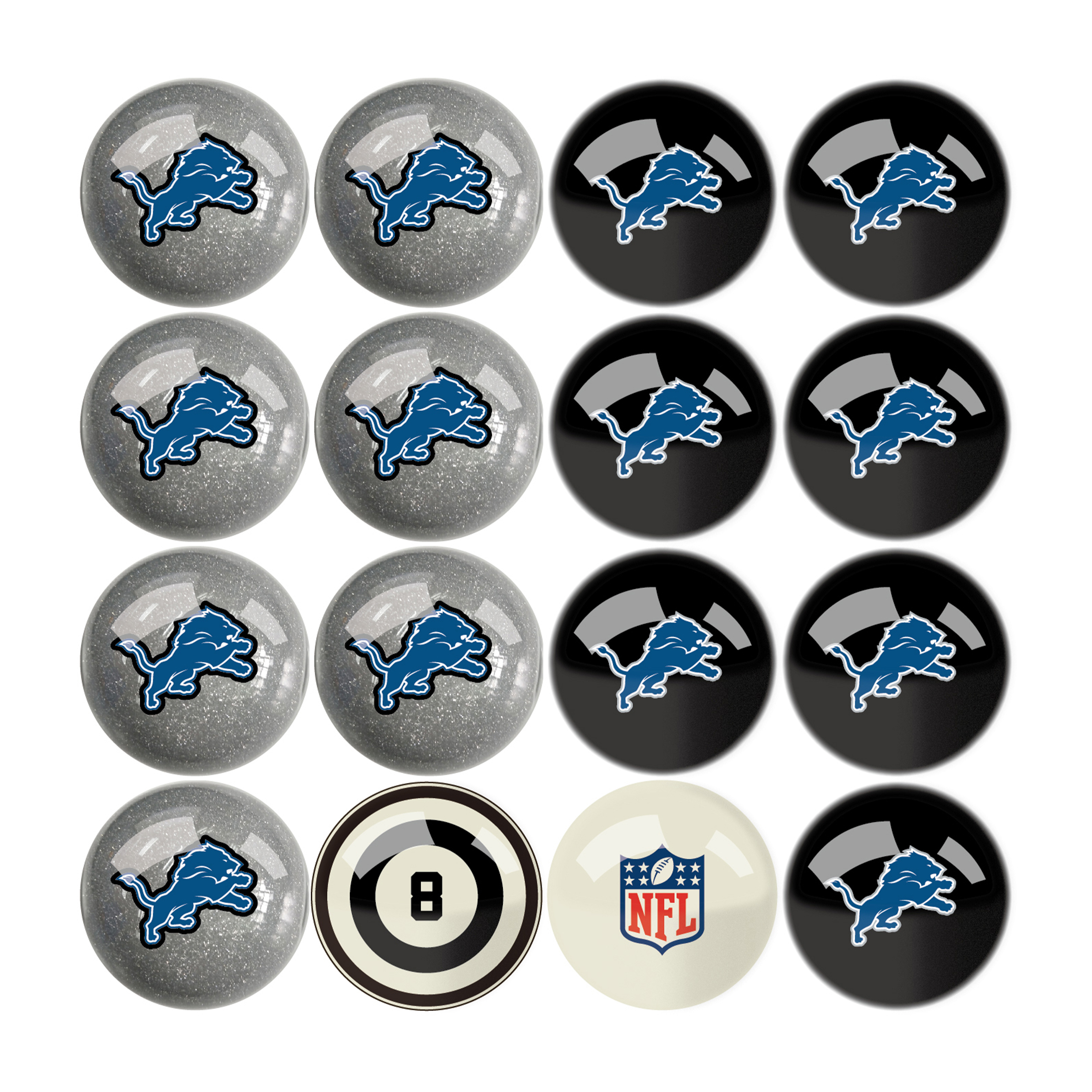 detroit lions regulation billiard ball set