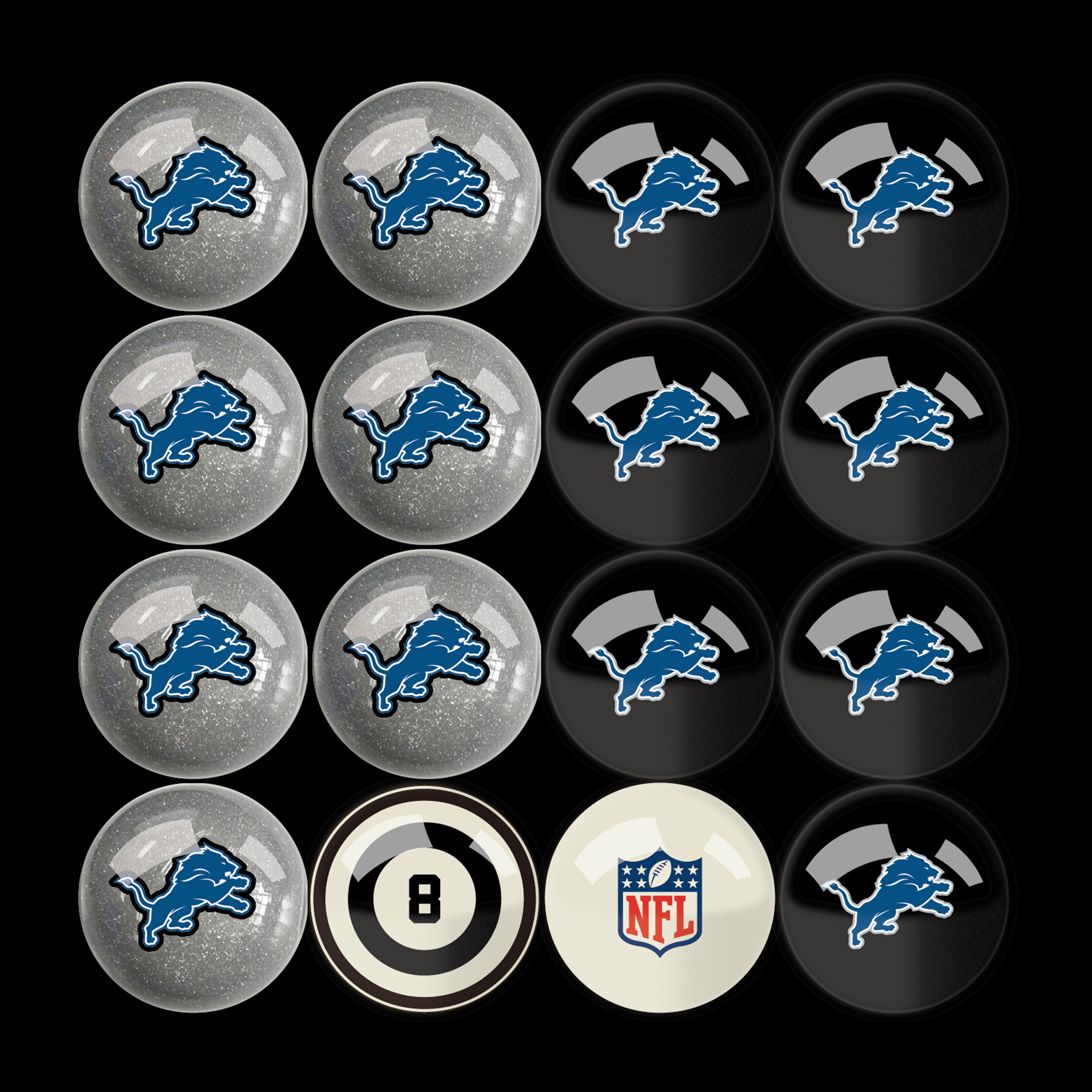 detroit lions regulation billiard ball set