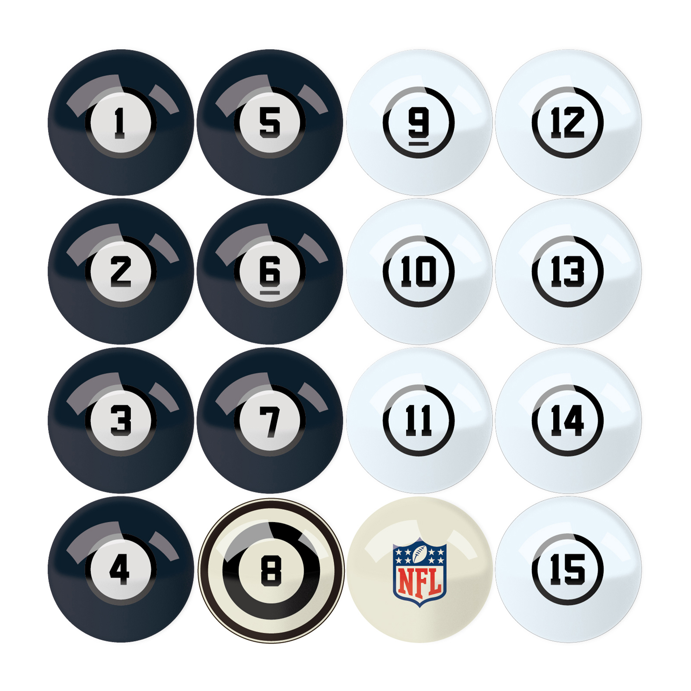 chicago bears regulation billiard ball set