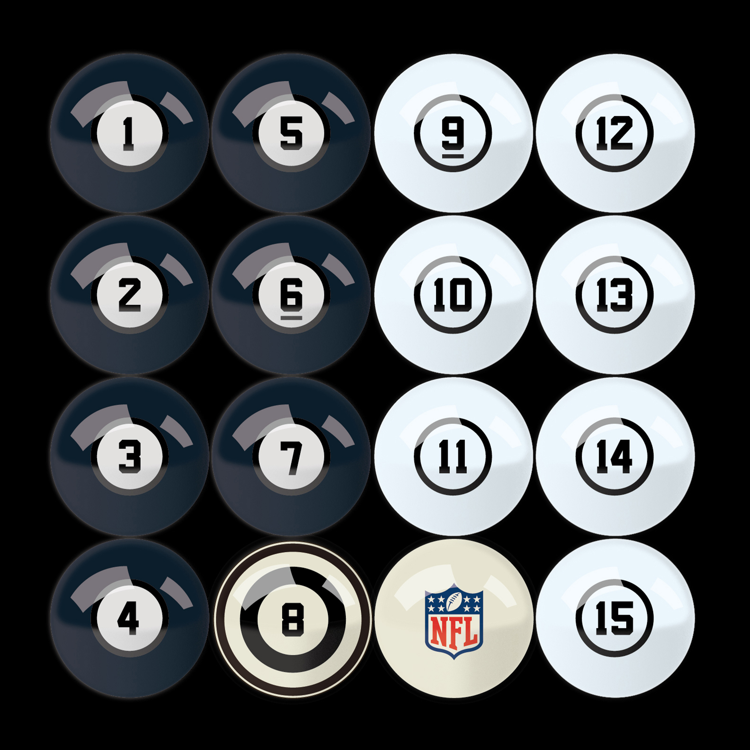 chicago bears regulation billiard ball set