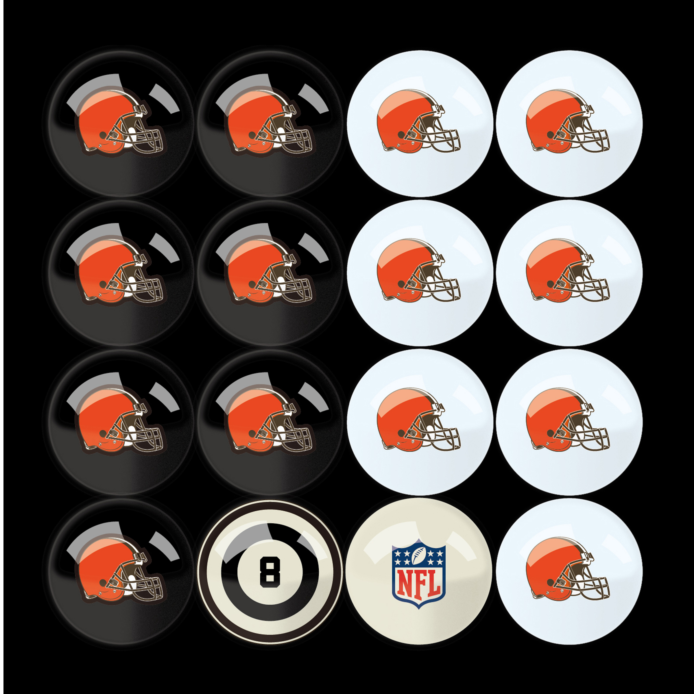 cleveland browns regulation billiard ball set