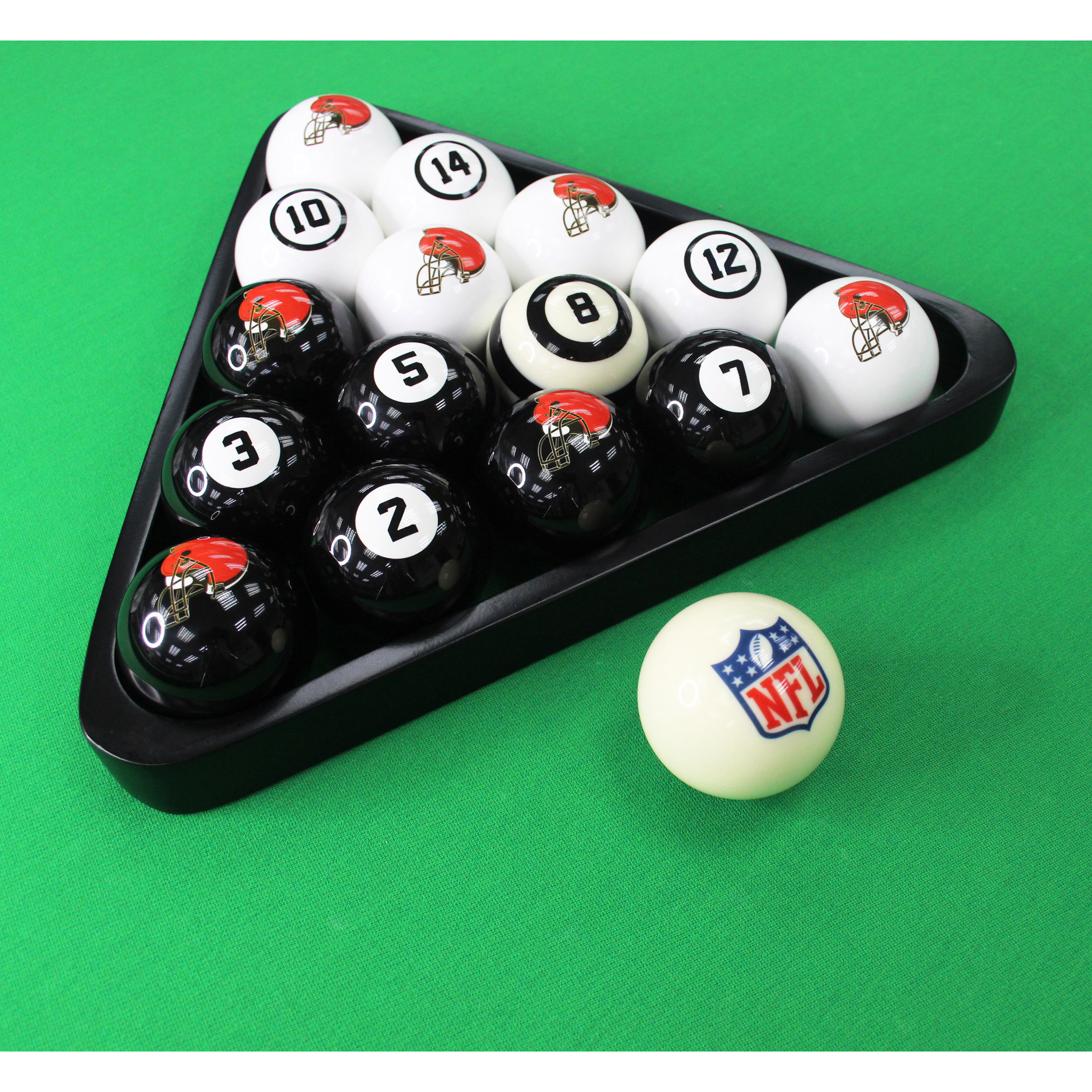 cleveland browns regulation billiard ball set