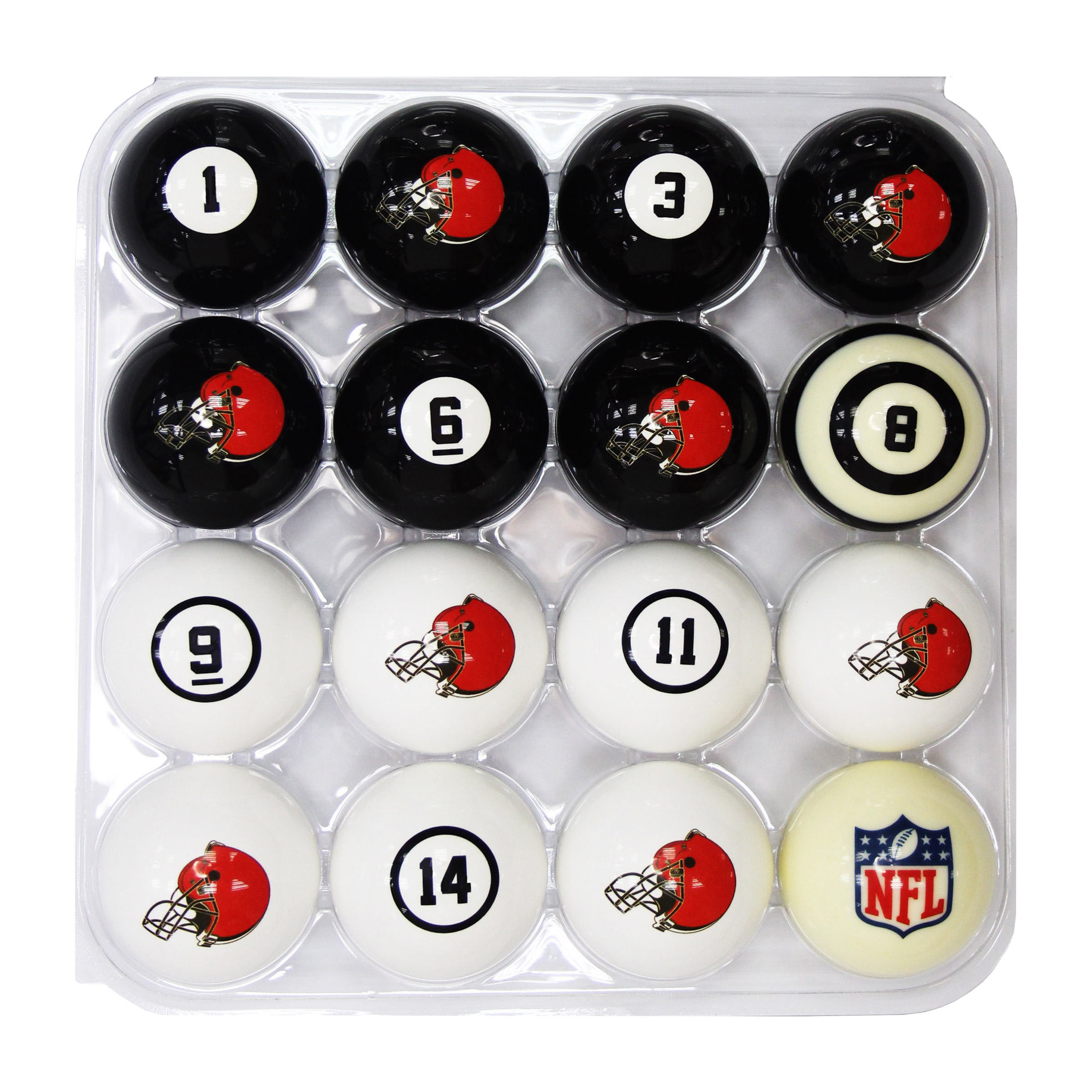 cleveland browns regulation billiard ball set