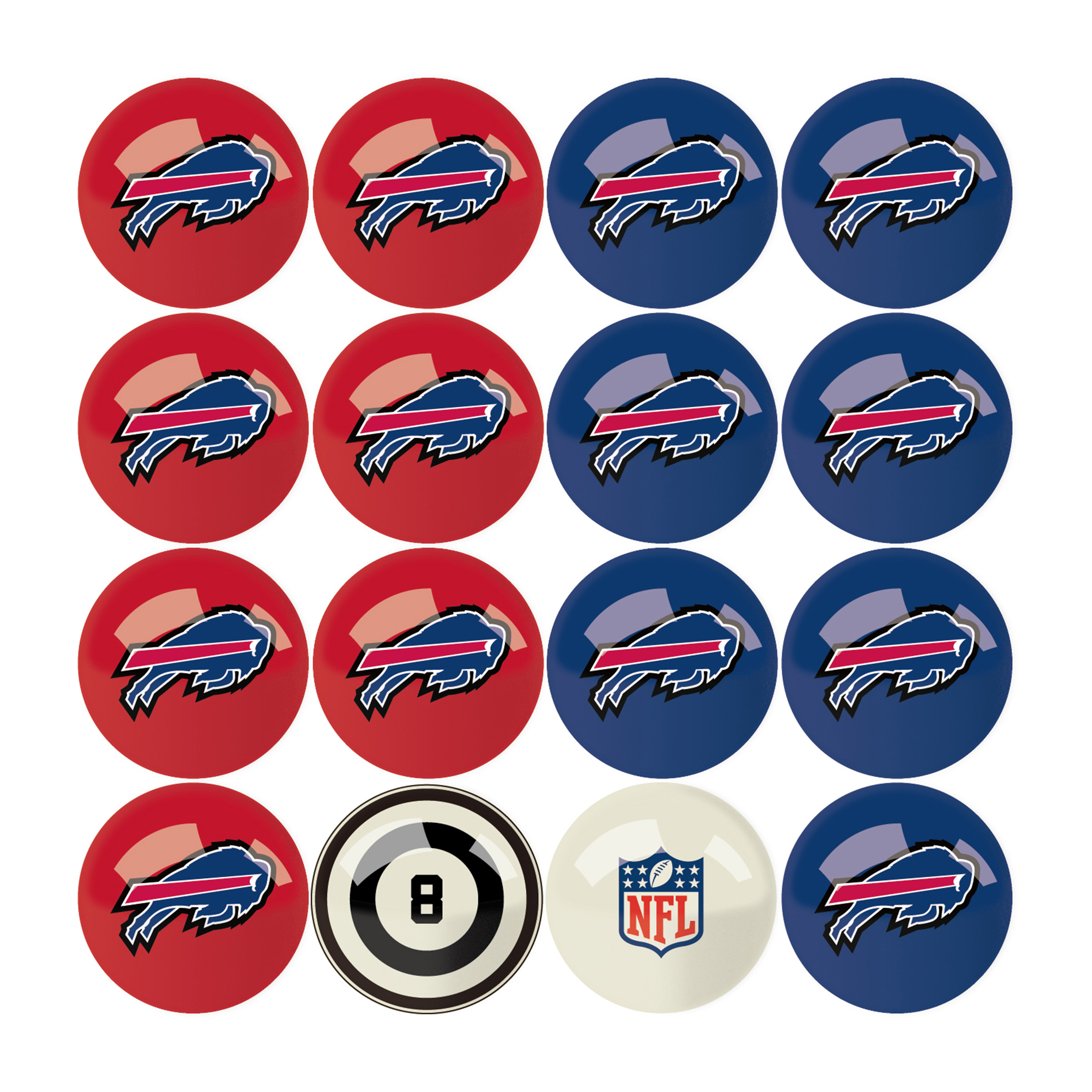 buffalo bills regulation billiard ball set with numbers