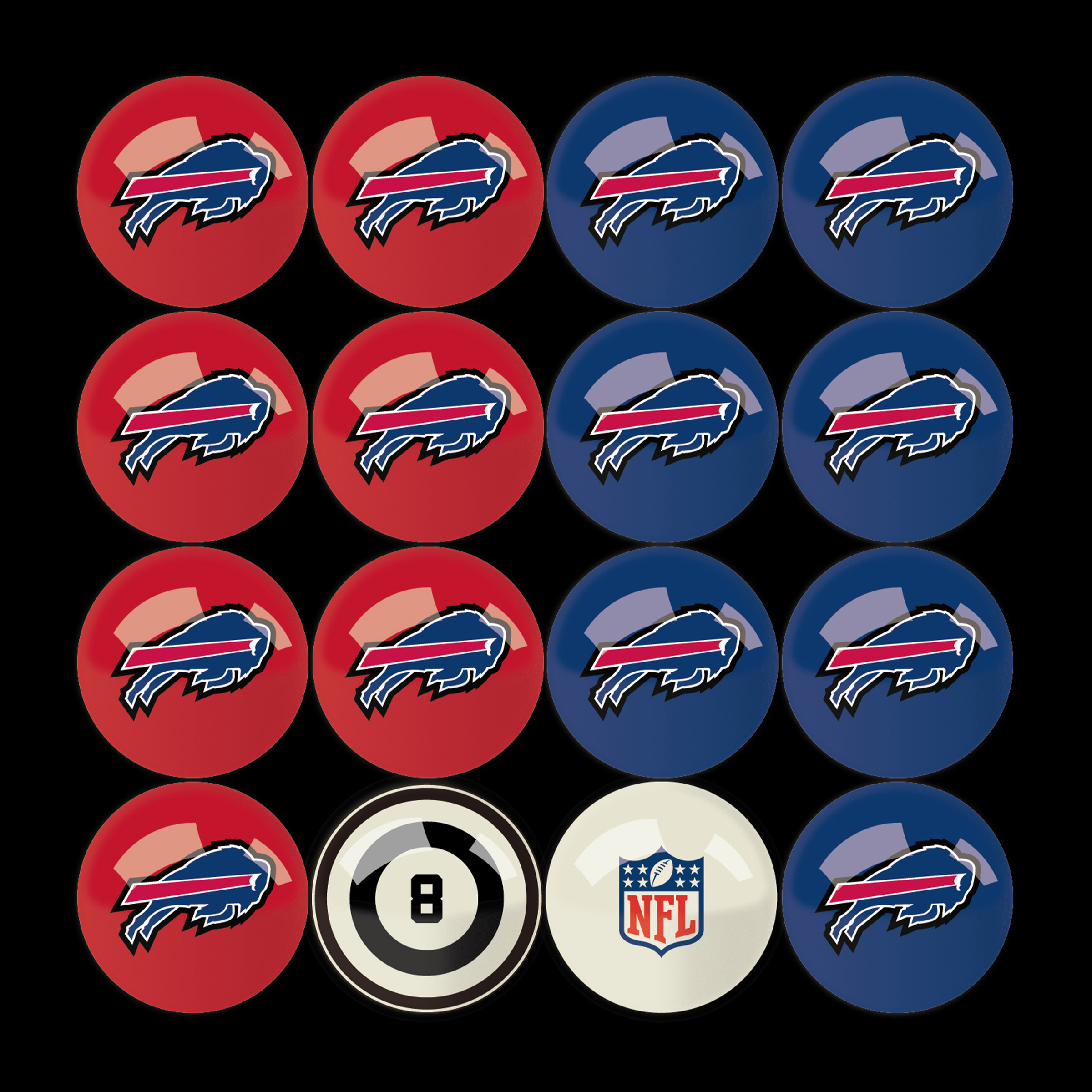 buffalo bills regulation billiard ball set with numbers