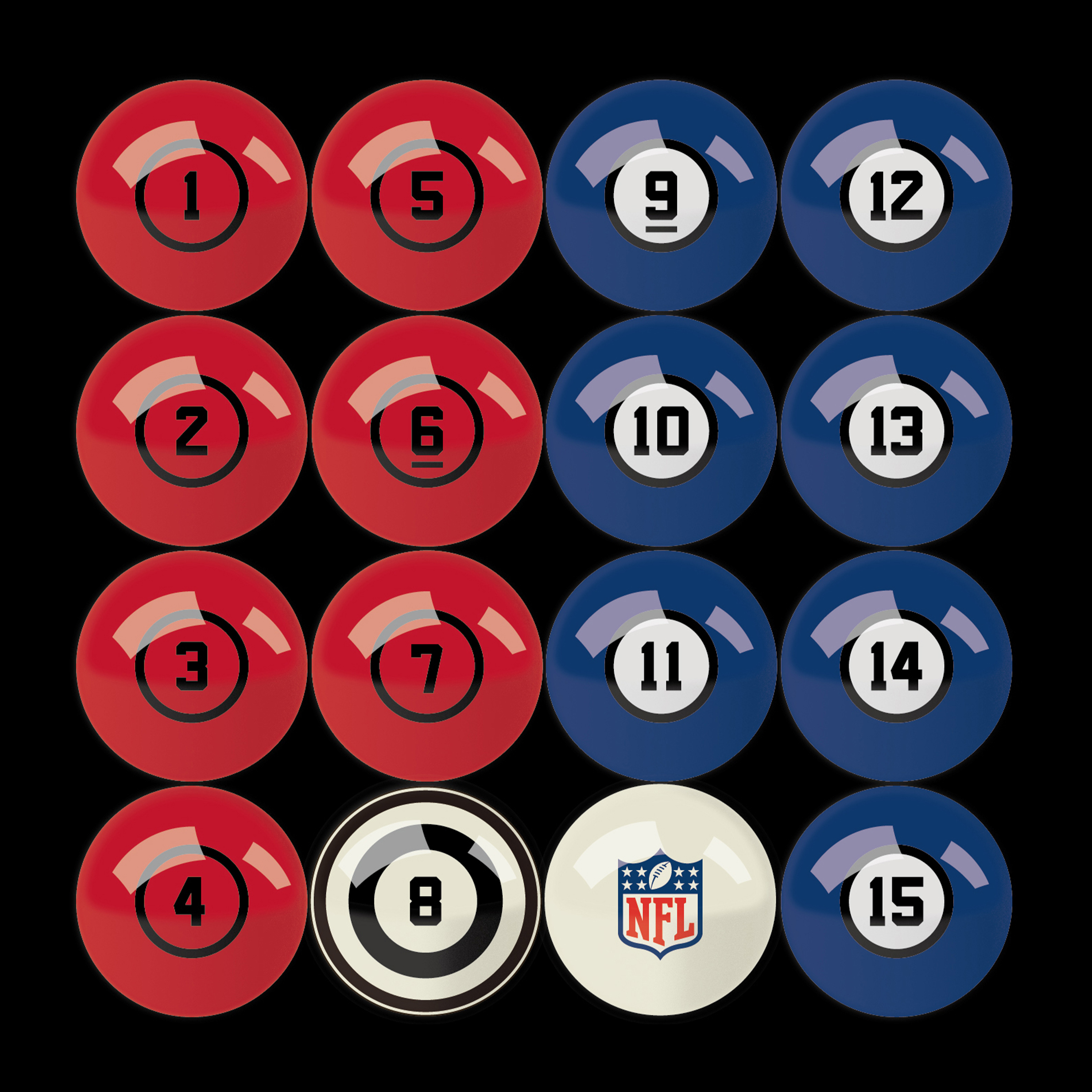 buffalo bills regulation billiard ball set with numbers