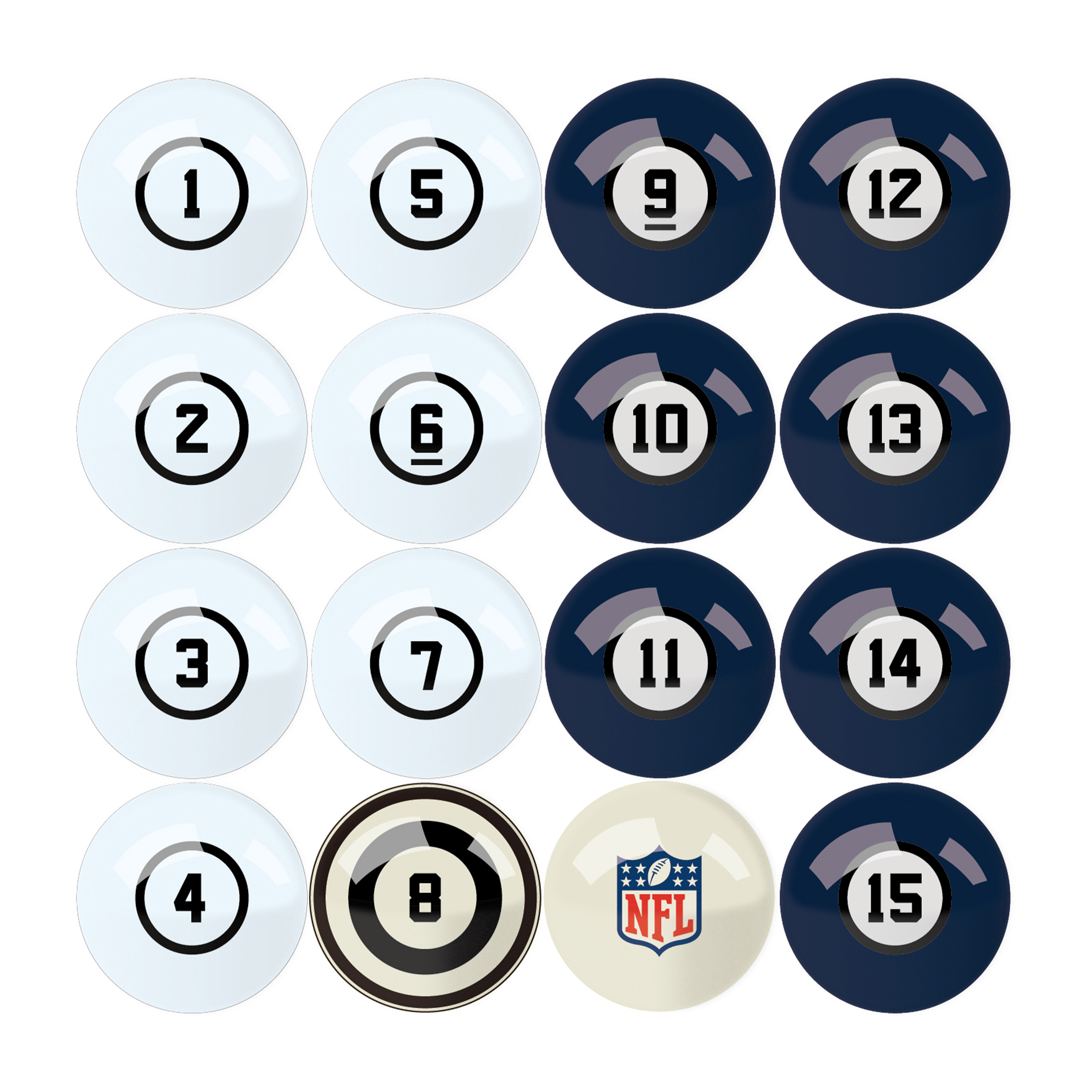 seattle seahawks regulation billiard ball set with numbers
