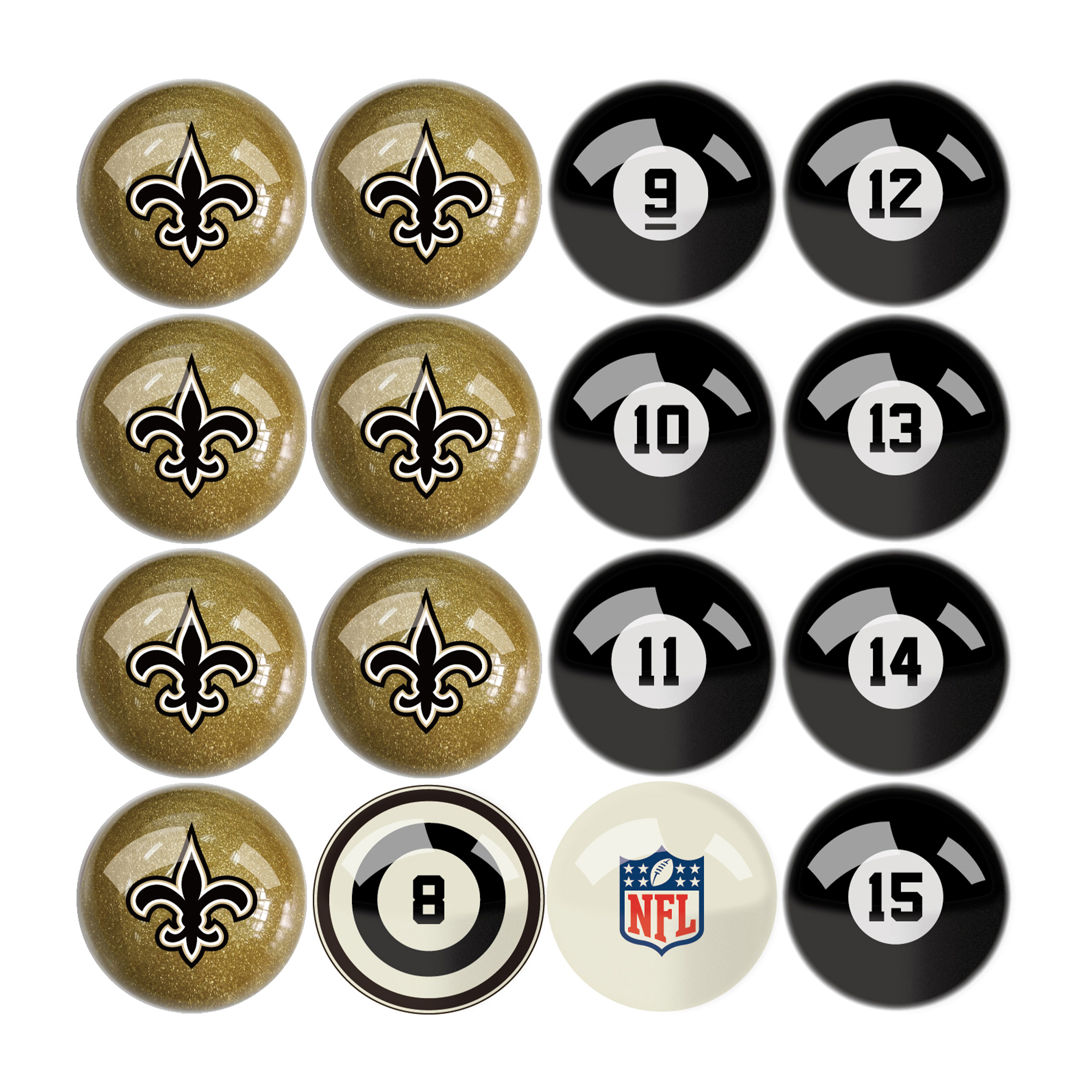 new orleans saints regulation billiard ball set