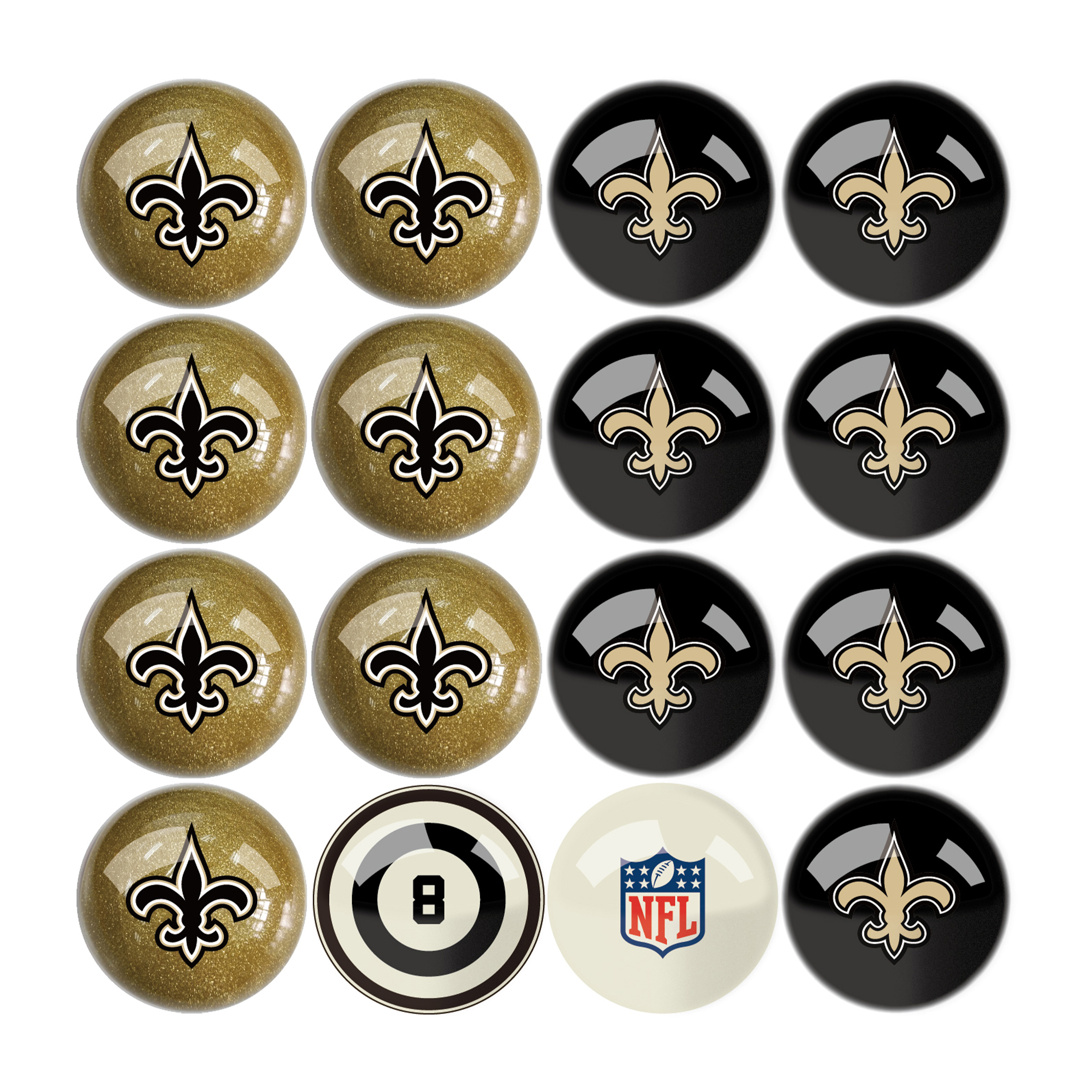 new orleans saints regulation billiard ball set