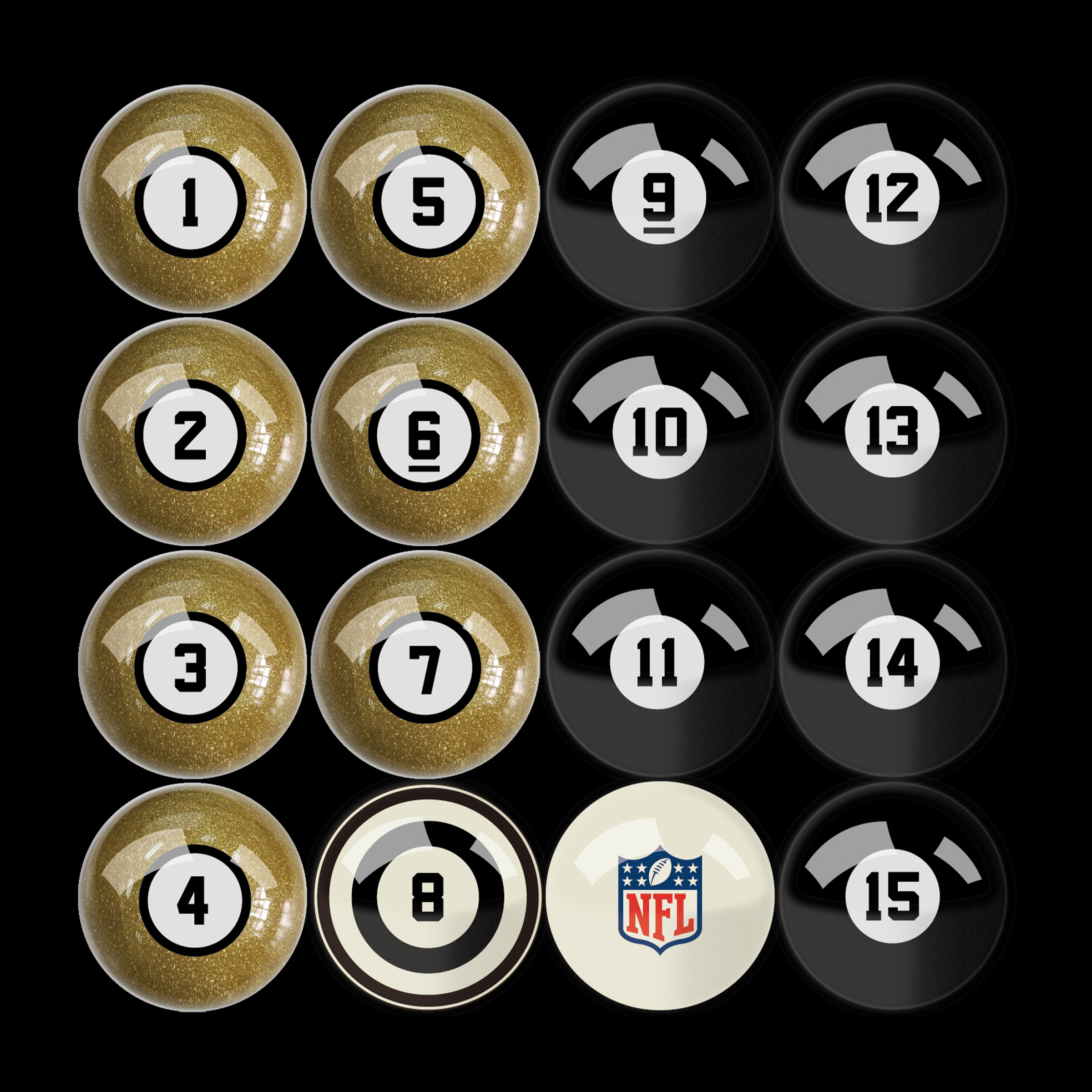 new orleans saints regulation billiard ball set