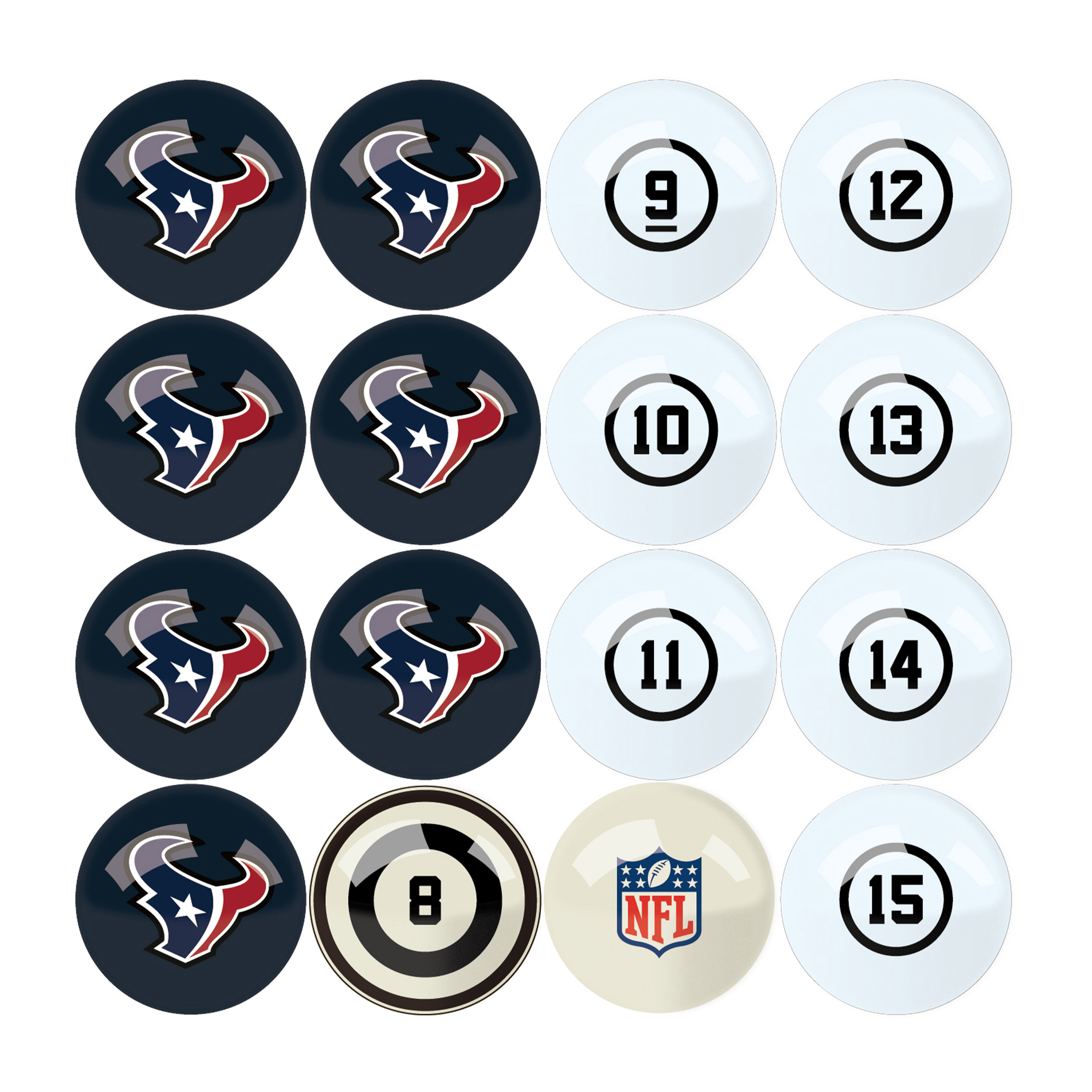 houston texans regulation billiard ball set