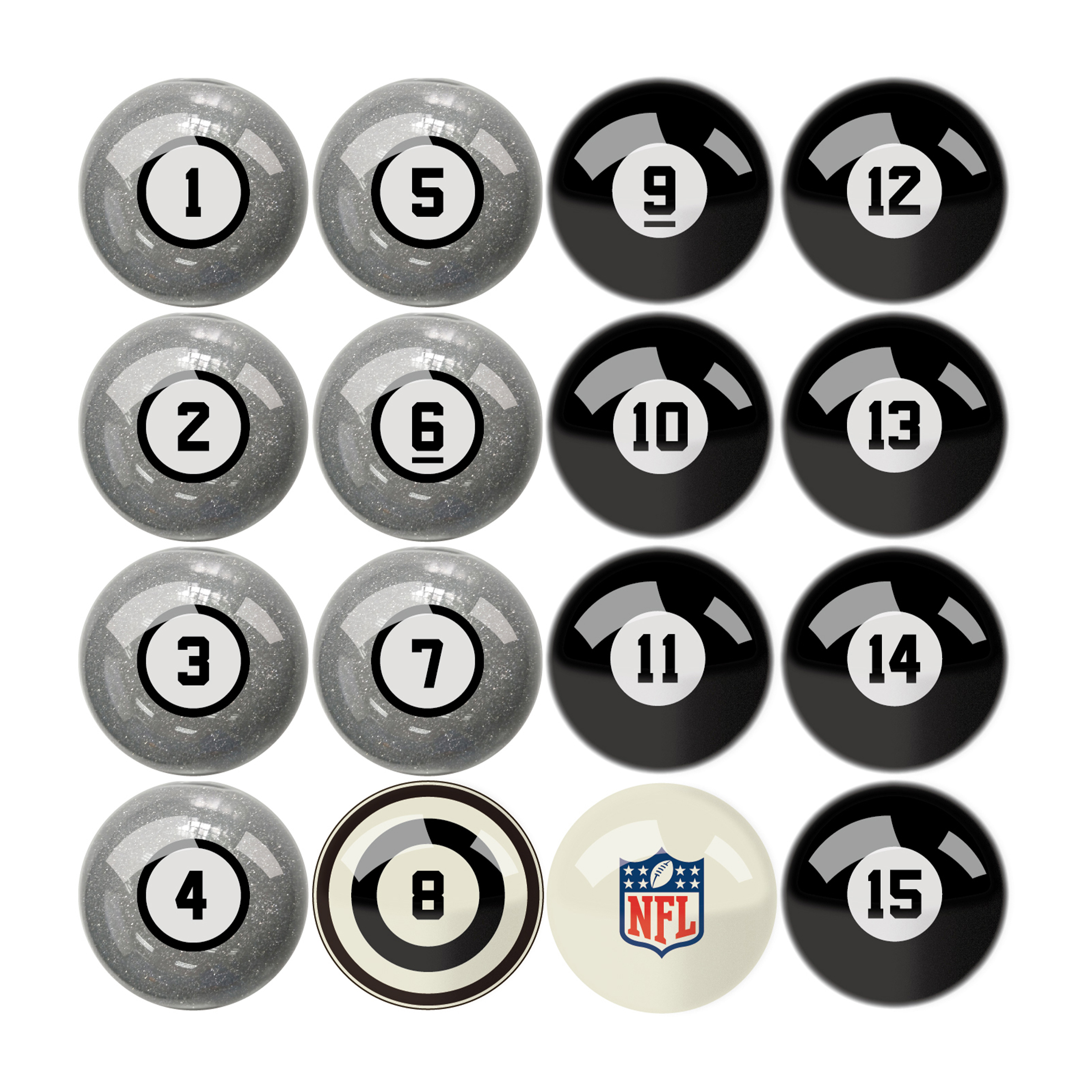 philadelphia eagles regulation billiard ball set with numbers