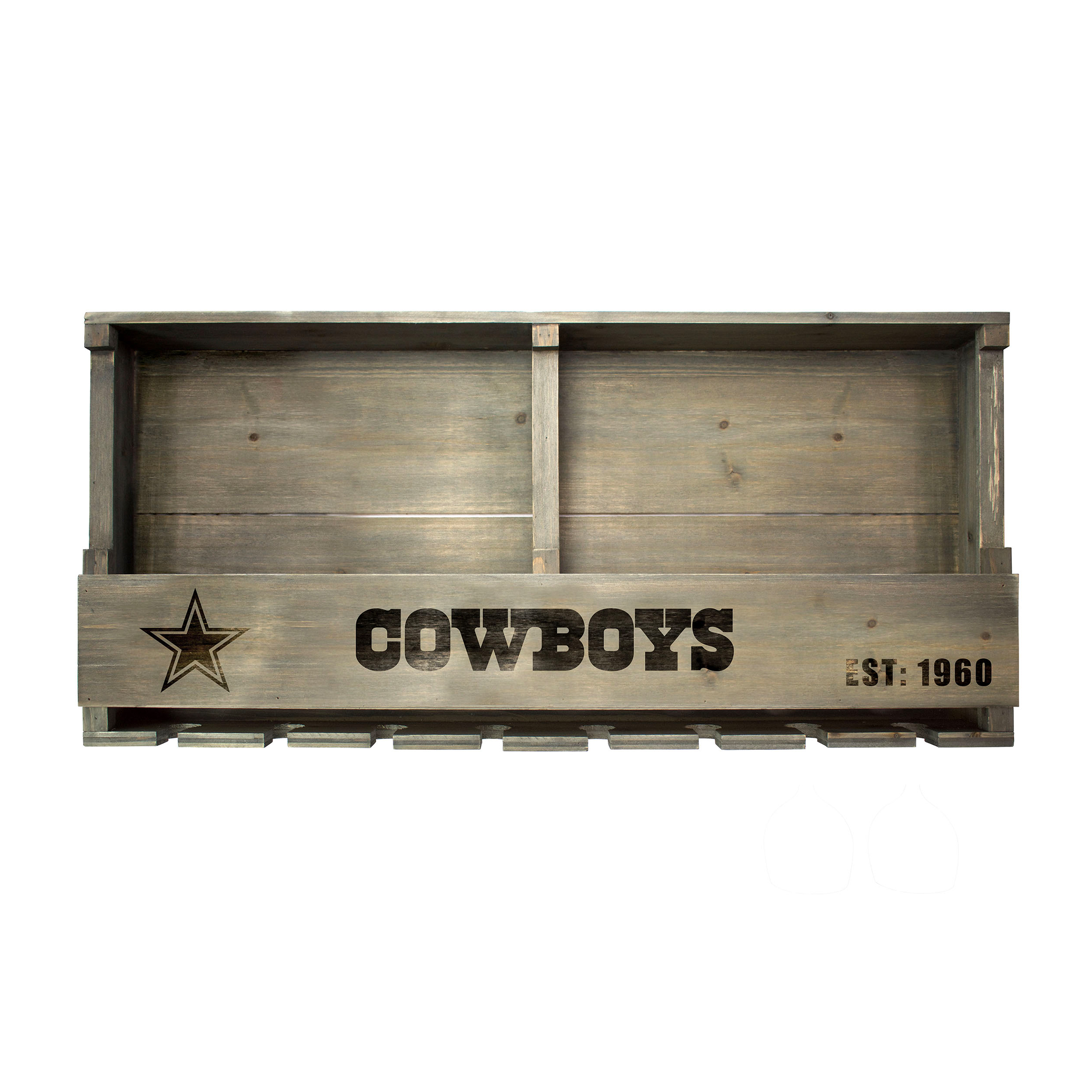 dallas cowboys reclaimed wood bar shelf