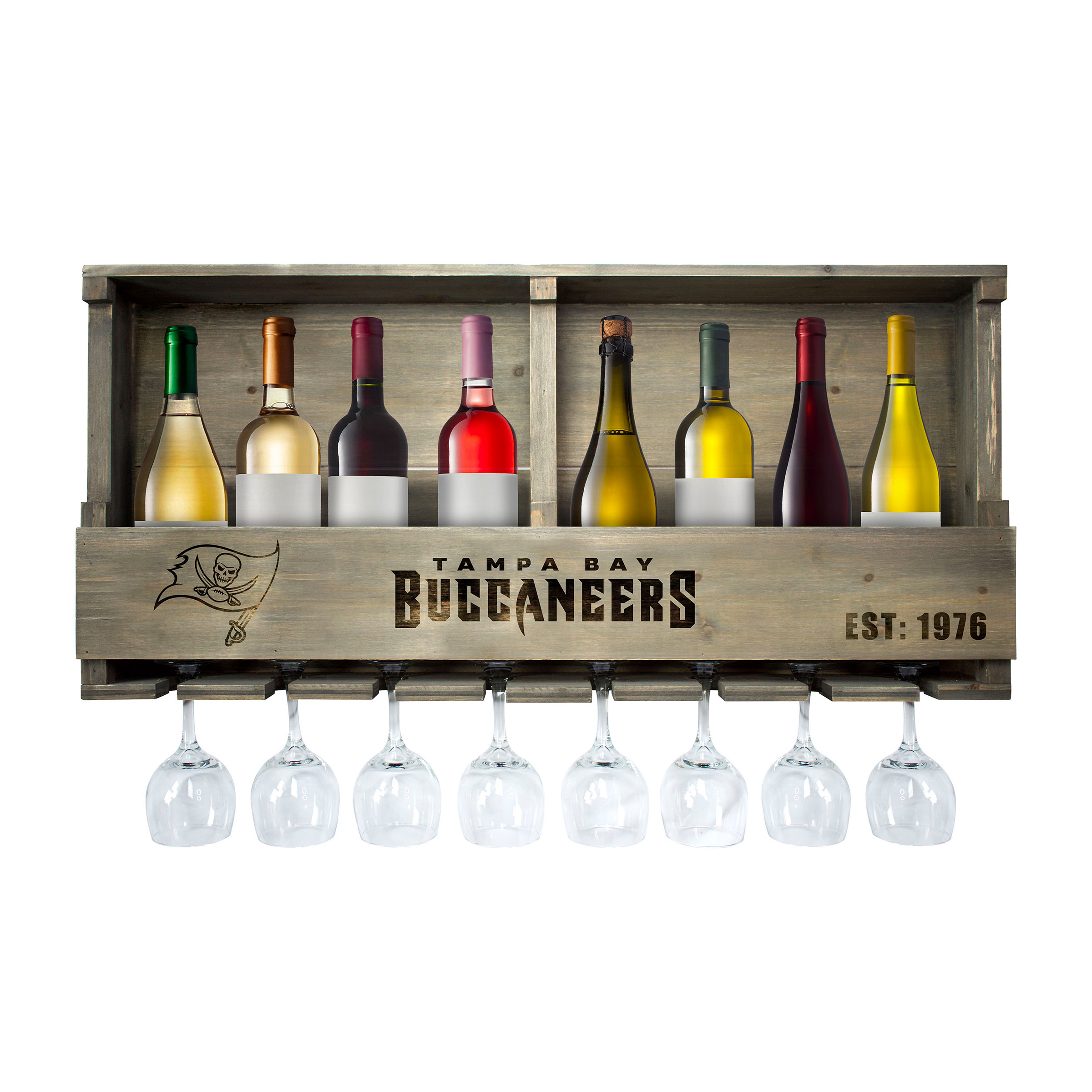 tampa bay buccaneers reclaimed wood bar shelf