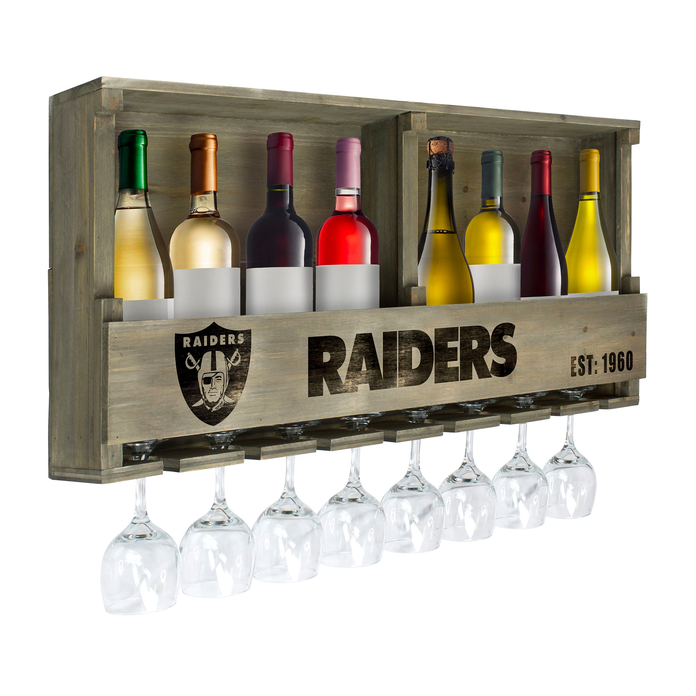 las vegas raiders reclaimed wood bar shelf