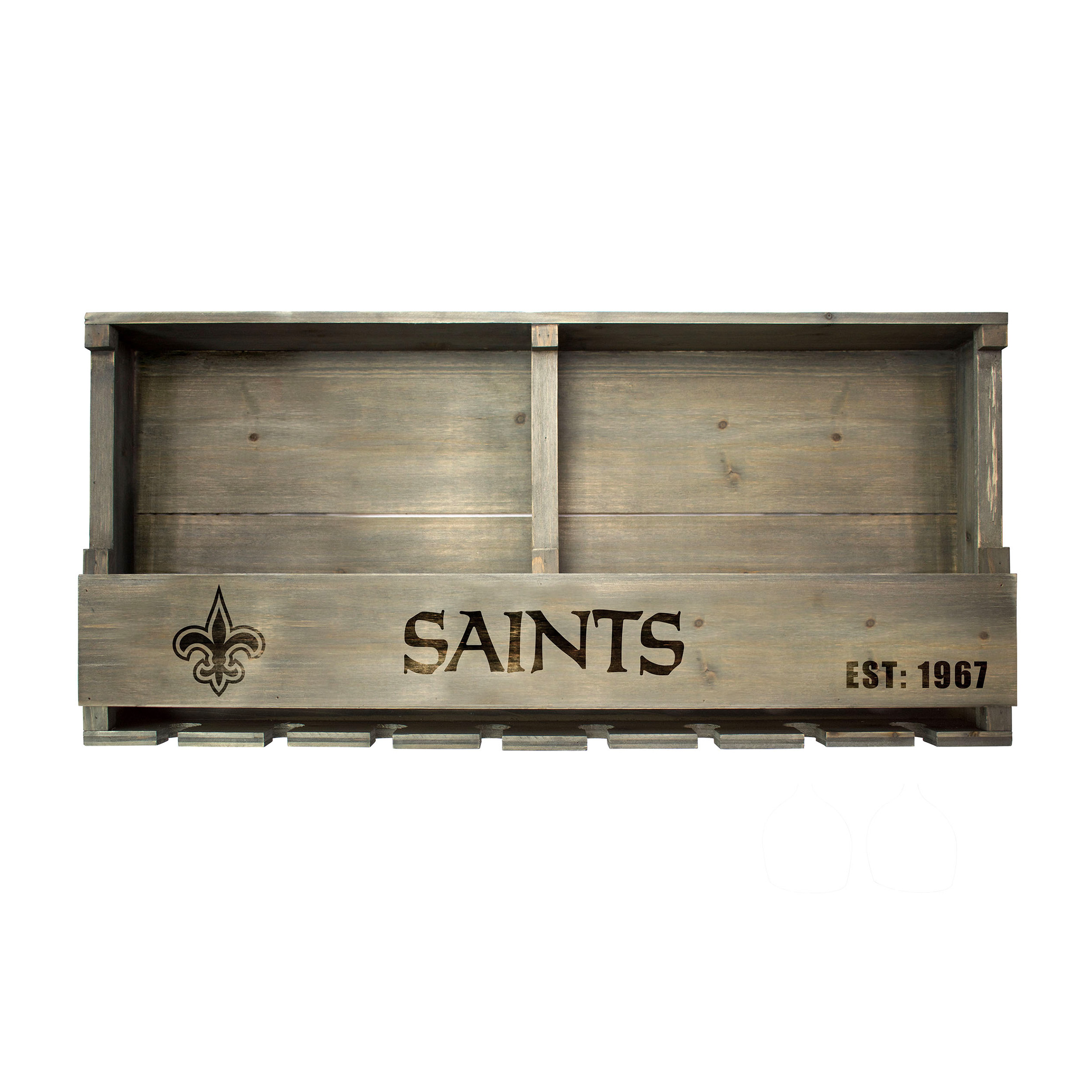 new orleans saints reclaimed wood bar shelf