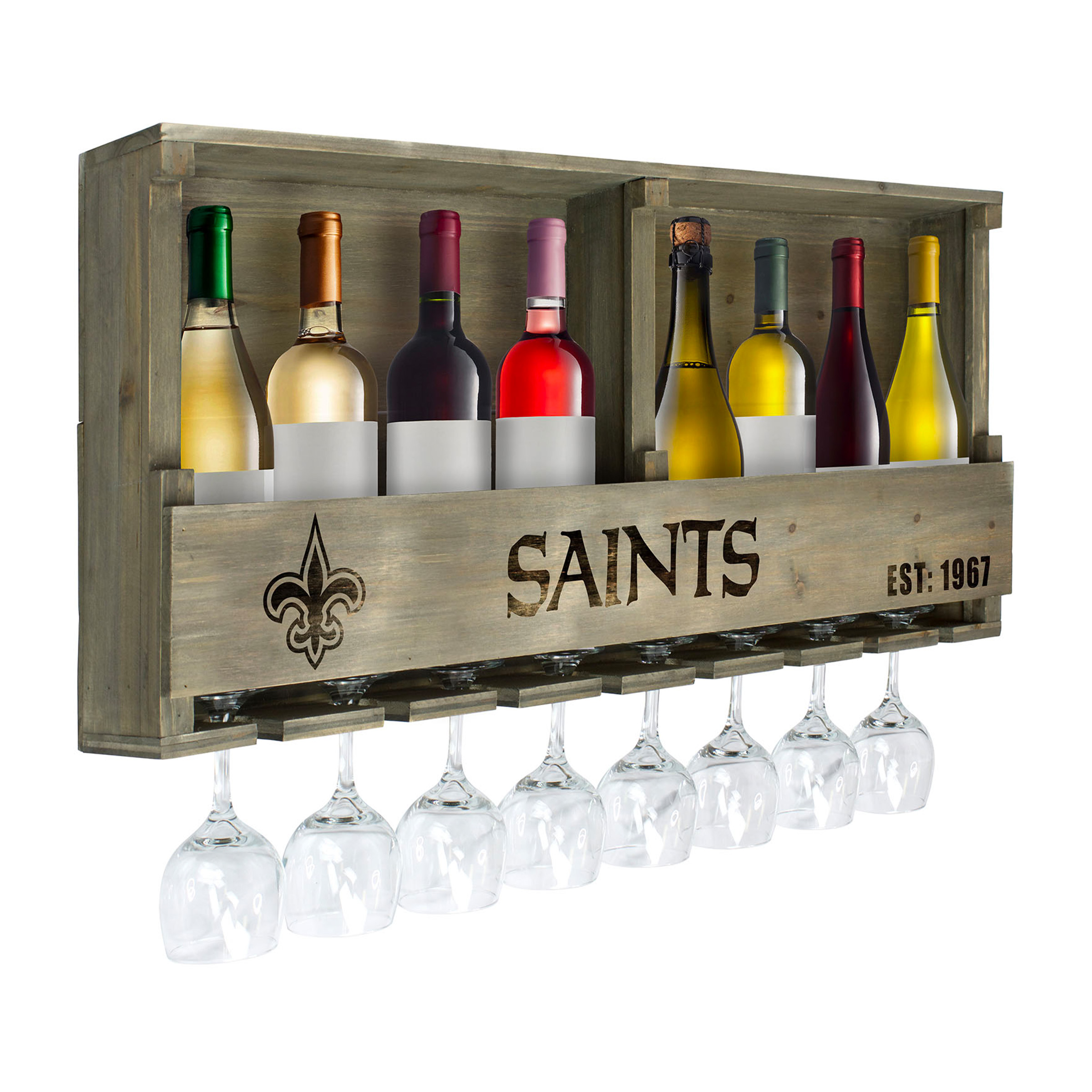 new orleans saints reclaimed wood bar shelf