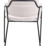 Cream Shearling-Style Dining Chair with Steel Legs (Set of 2)