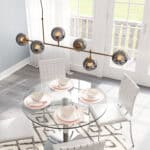 Gold-Plated Ceiling Lamp with Smoked Glass Shades 15 Gold-Plated Ceiling Lamp with Smoked Glass Shades