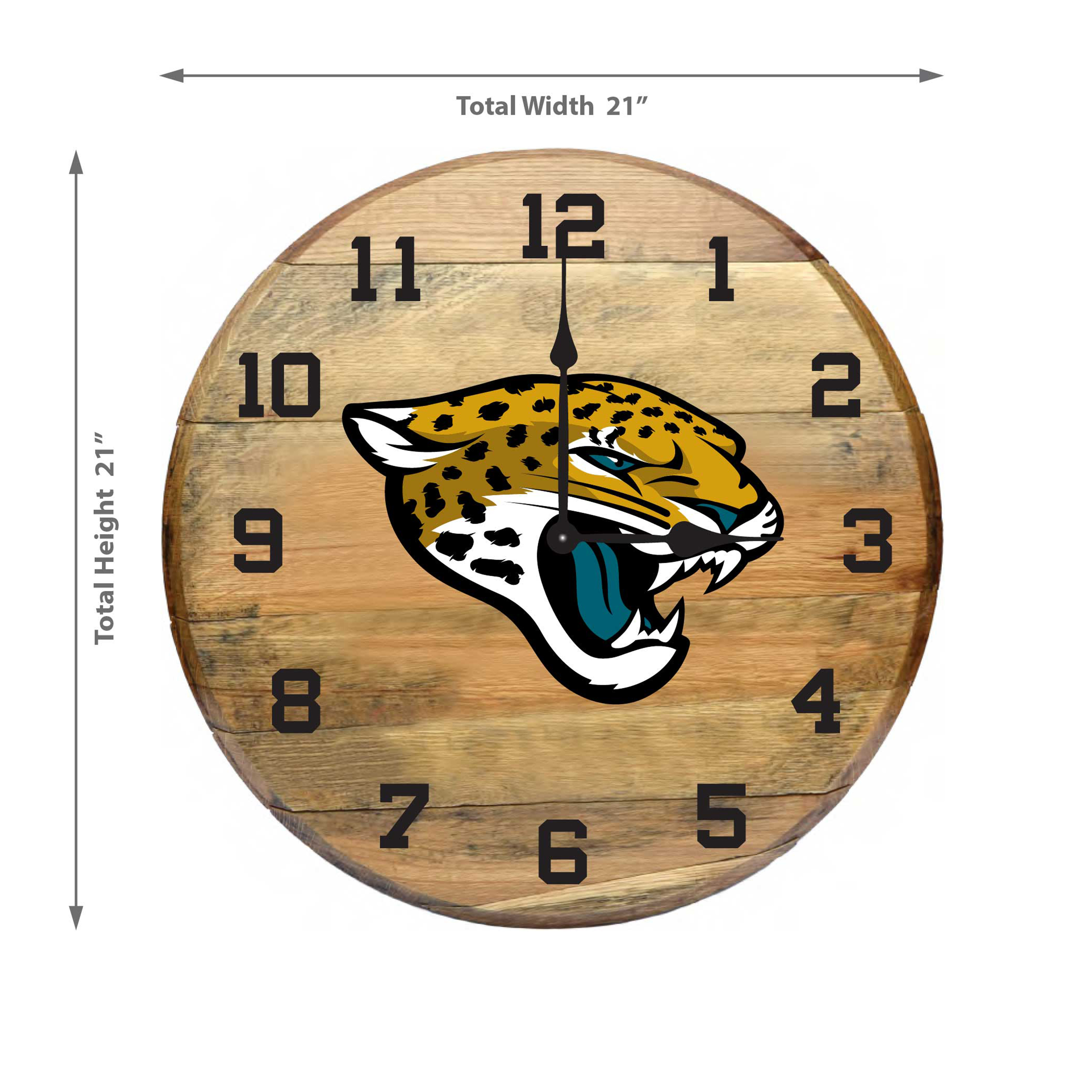 jacksonville jaguars nfl oak barrel clock kentucky made