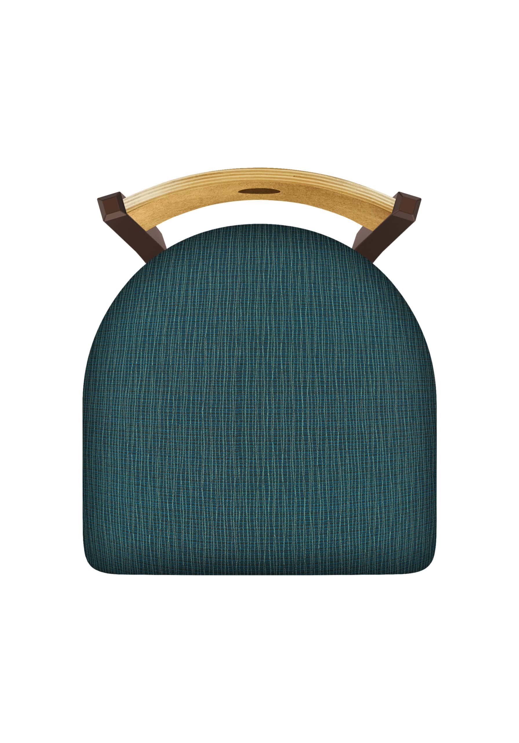 18-Inch Stained Medium Wood Keyhole Back Chair with Steel Frame, Bronze Finish, and Graph Tidal Seat 2 18-Inch Stained Medium Wood Keyhole Back Chair with Steel Frame, Bronze Finish, and Graph Tidal Seat - Image 2