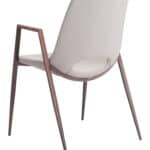 Mid-Century Faux Leather Dining Chair with Walnut Legs (Set of 2)