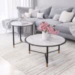 Mid-Century Modern Marble-Print Coffee Table Set (Set of 2) 9 Mid-Century Modern Marble-Print Coffee Table Set (Set of 2)