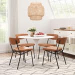 Modern Round Marble Pedestal Table for Kitchen, Bar, or Office 10 Modern Round Marble Pedestal Table for Kitchen, Bar, or Office