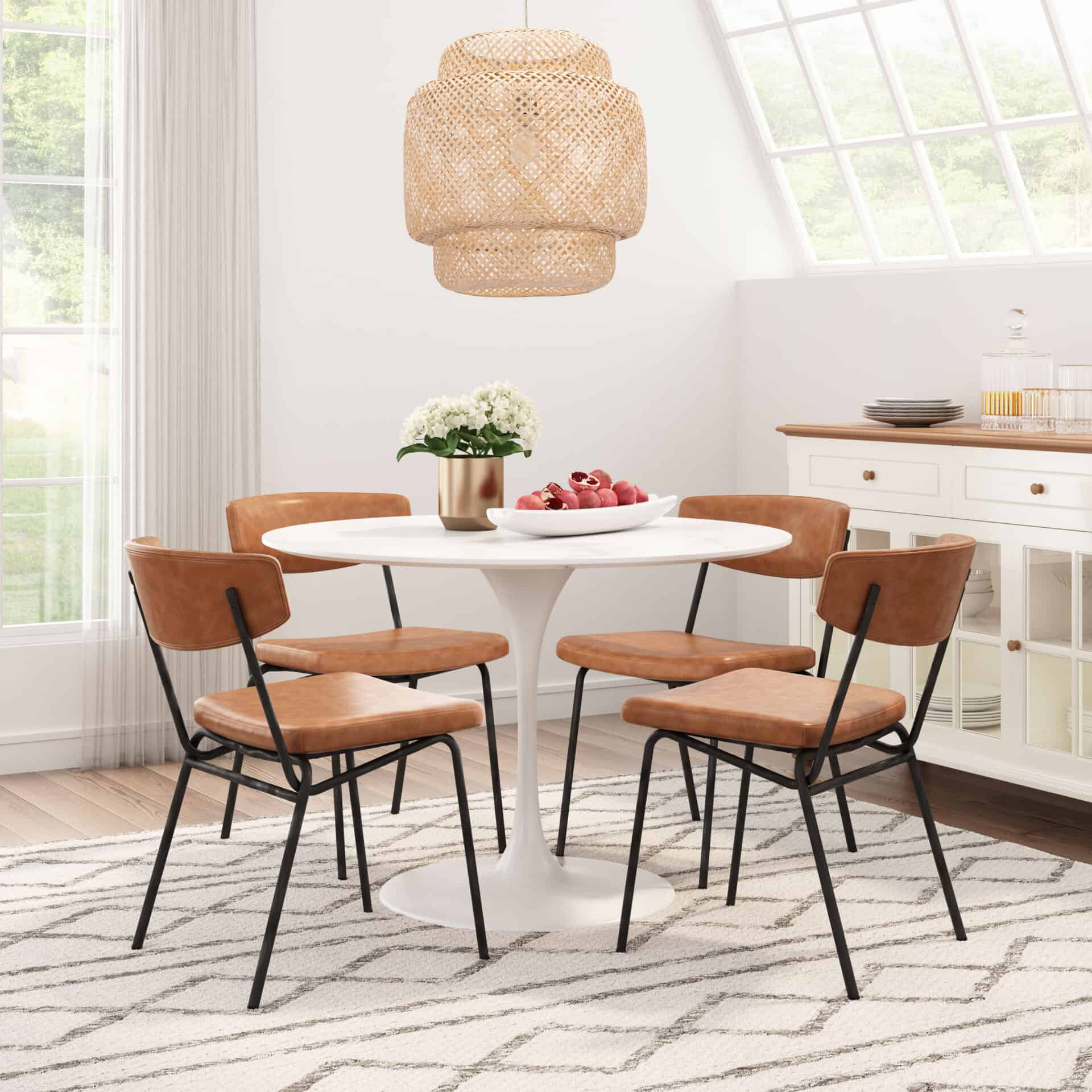 Modern Round Marble Pedestal Table for Kitchen, Bar, or Office 2 Modern Round Marble Pedestal Table for Kitchen, Bar, or Office - Image 2