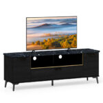 Black 63 Inch TV Stand with Flip Door Cabinet 10 Black 63 Inch TV Stand with Flip Door Cabinet