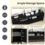 Black 63 Inch TV Stand with Flip Door Cabinet 13 Black 63 Inch TV Stand with Flip Door Cabinet