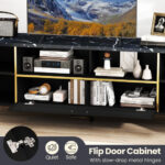 Black 63 Inch TV Stand with Flip Door Cabinet 14 Black 63 Inch TV Stand with Flip Door Cabinet