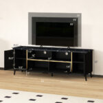 Black 63 Inch TV Stand with Flip Door Cabinet 11 Black 63 Inch TV Stand with Flip Door Cabinet