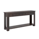 Farmhouse Console Table with Storage Drawers and Shelf Espresso