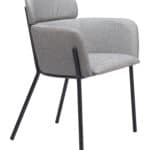 Modern Slate Gray Dining Chairs with Steel Frame and Vinyl Upholstery (Set of 2) 13 Modern Slate Gray Dining Chairs with Steel Frame and Vinyl Upholstery (Set of 2)