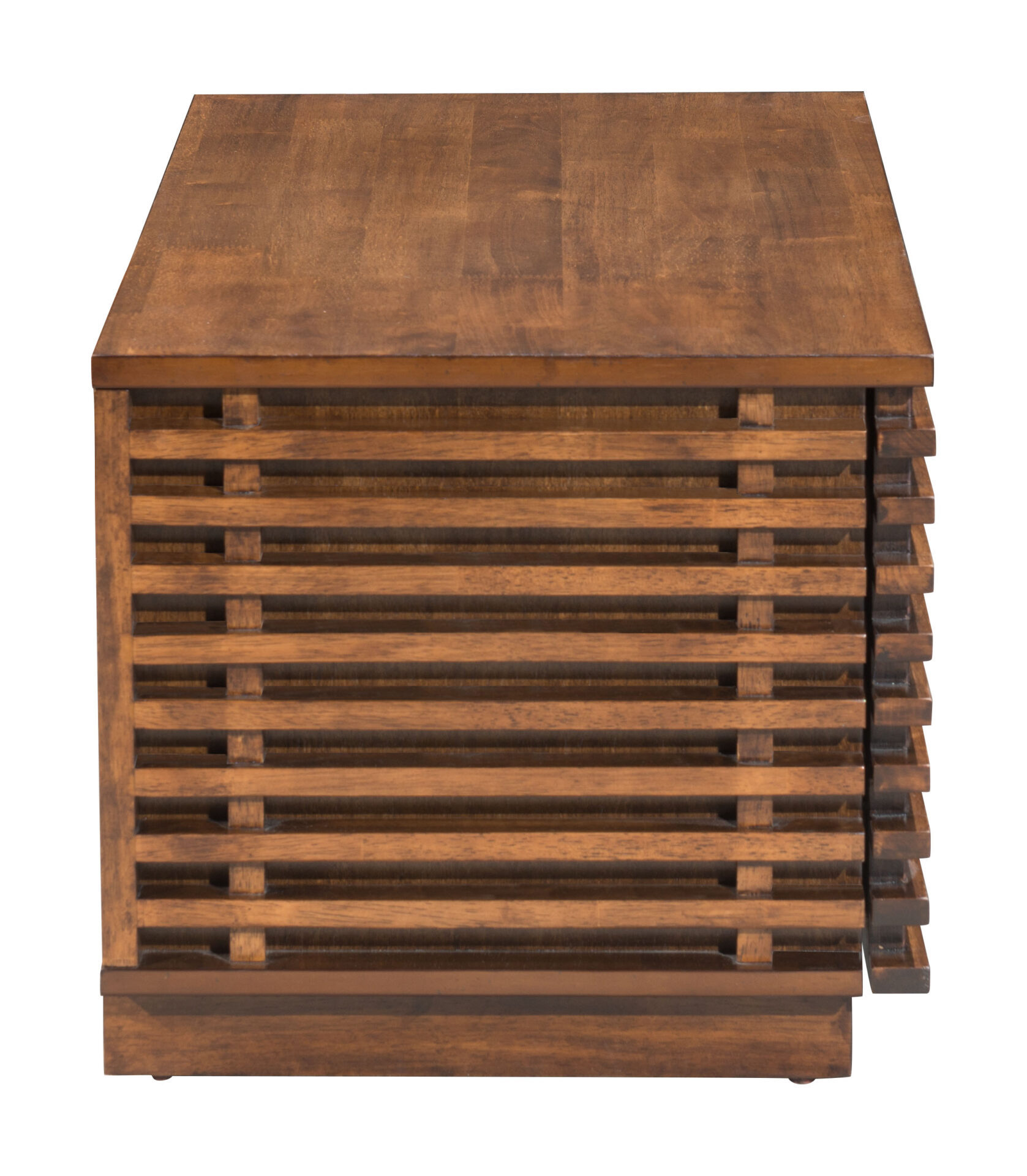 Narrow Modern Walnut TV Stand with Adjustable Shelf and Cable Holes 3 Narrow Modern Walnut TV Stand with Adjustable Shelf and Cable Holes - Image 3