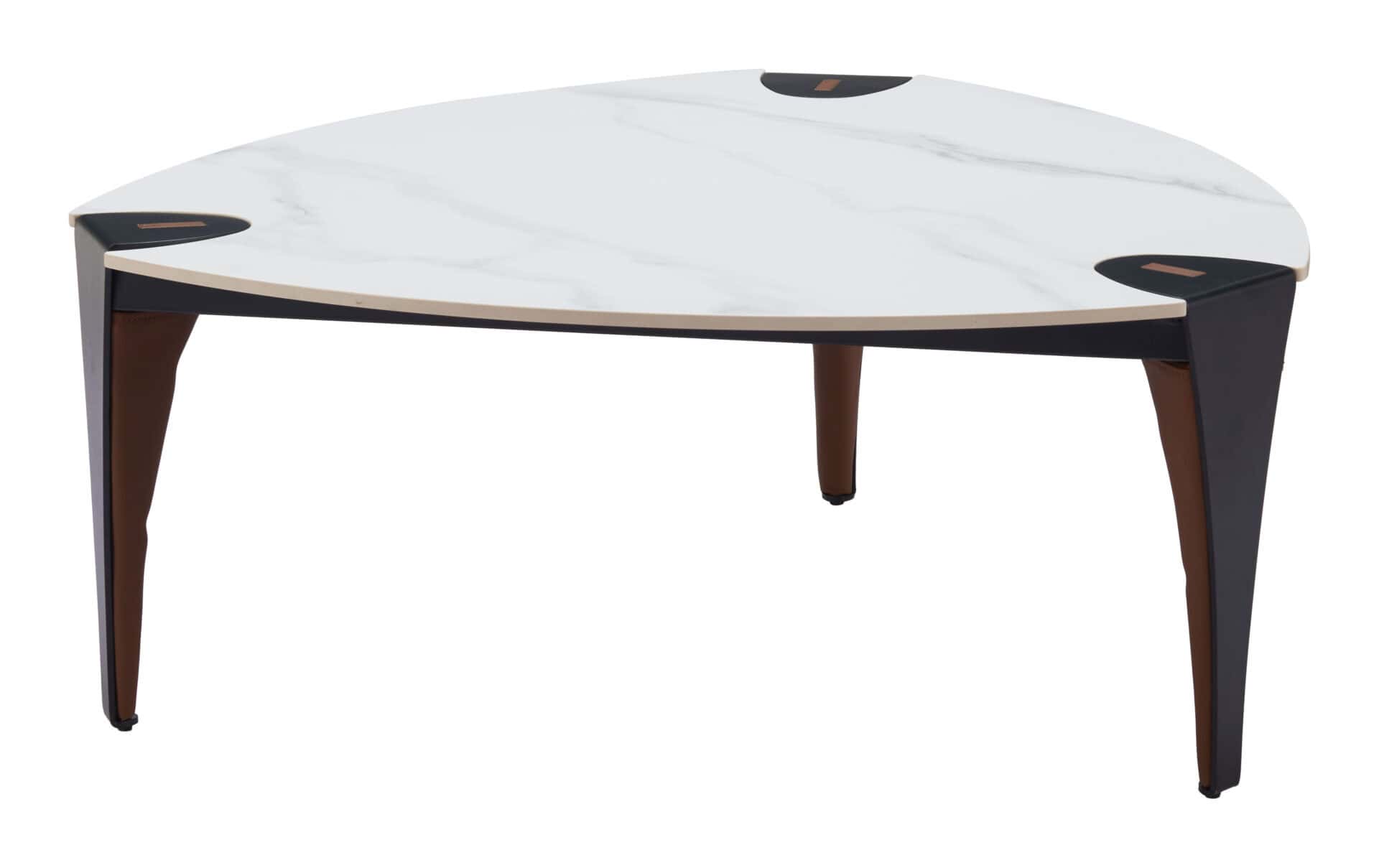 Multicolor Sintered Stone Coffee Table with Steel Vinyl-Wrapped Legs 5 Multicolor Sintered Stone Coffee Table with Steel Vinyl-Wrapped Legs - Image 5