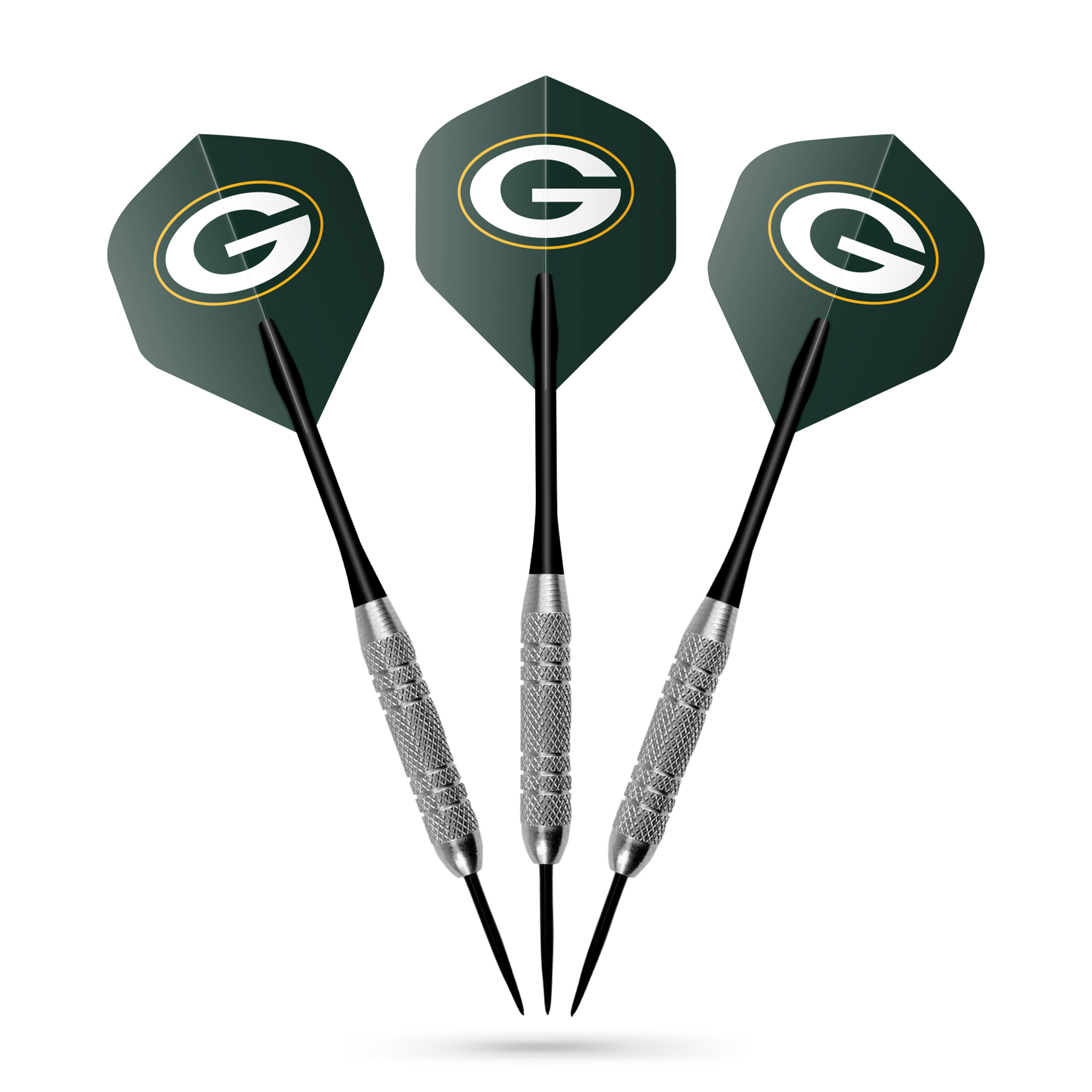 packers precision nickel plated darts with team flights