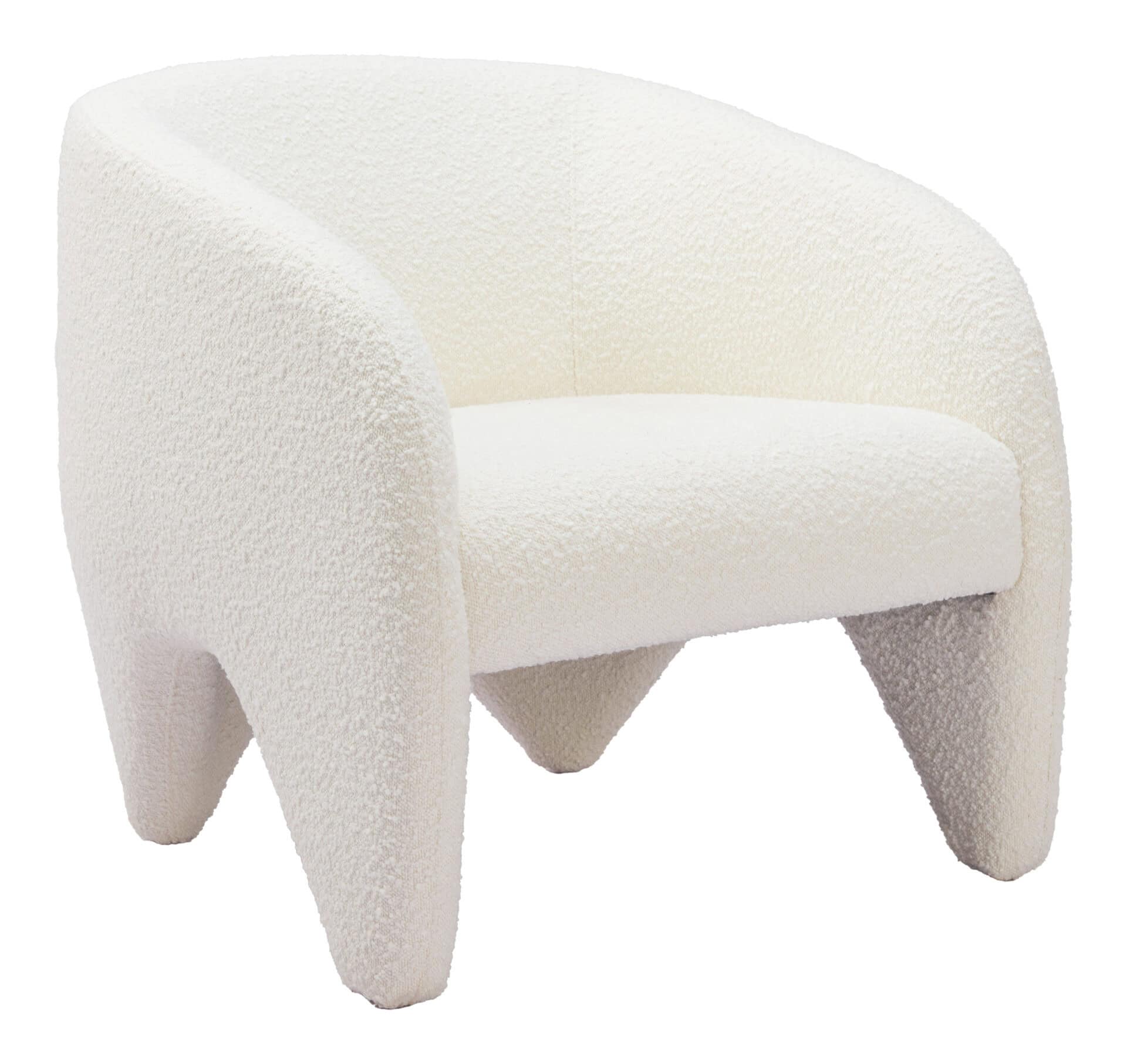 Modern White Shearling Accent Chair with Armrest Support 2 Modern White Shearling Accent Chair with Armrest Support - Image 2