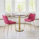 Velvet Red and Gold Dining Chairs with Steel Frame (Set of 2) 10 Velvet Red and Gold Dining Chairs with Steel Frame (Set of 2)