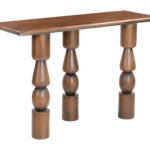 Mid-Century Acacia Wood Console Table with Natural Finish 7 Mid-Century Acacia Wood Console Table with Natural Finish