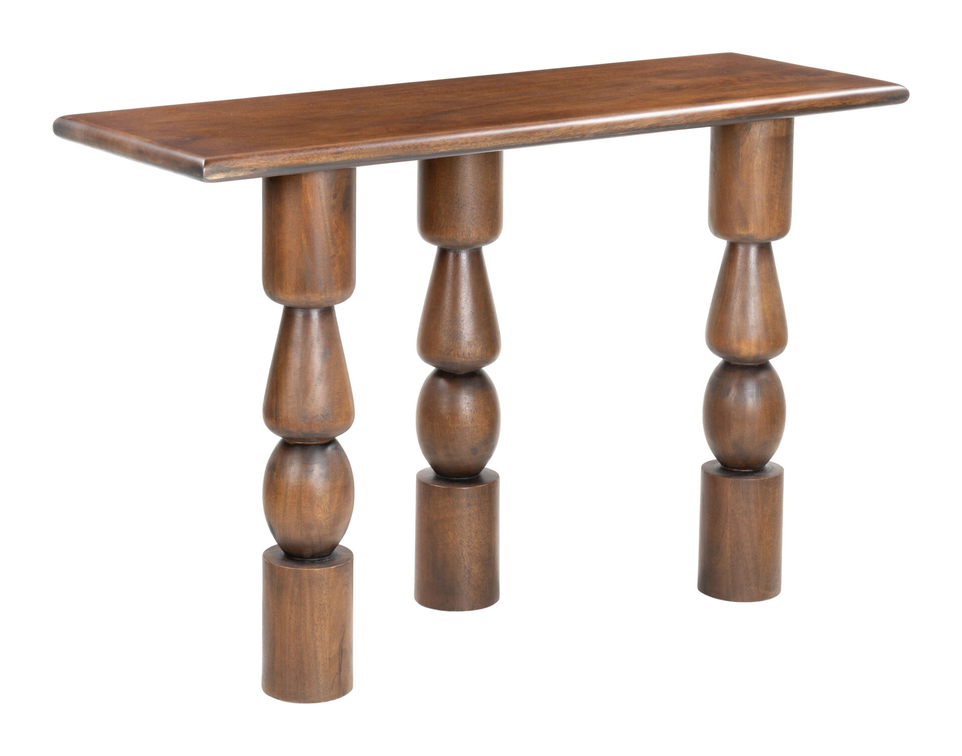 Mid-Century Acacia Wood Console Table with Natural Finish 1 Mid-Century Acacia Wood Console Table with Natural Finish