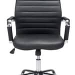 Classic Black Faux Leather Office Chair with Adjustable Height and Swivel 12 Classic Black Faux Leather Office Chair with Adjustable Height and Swivel