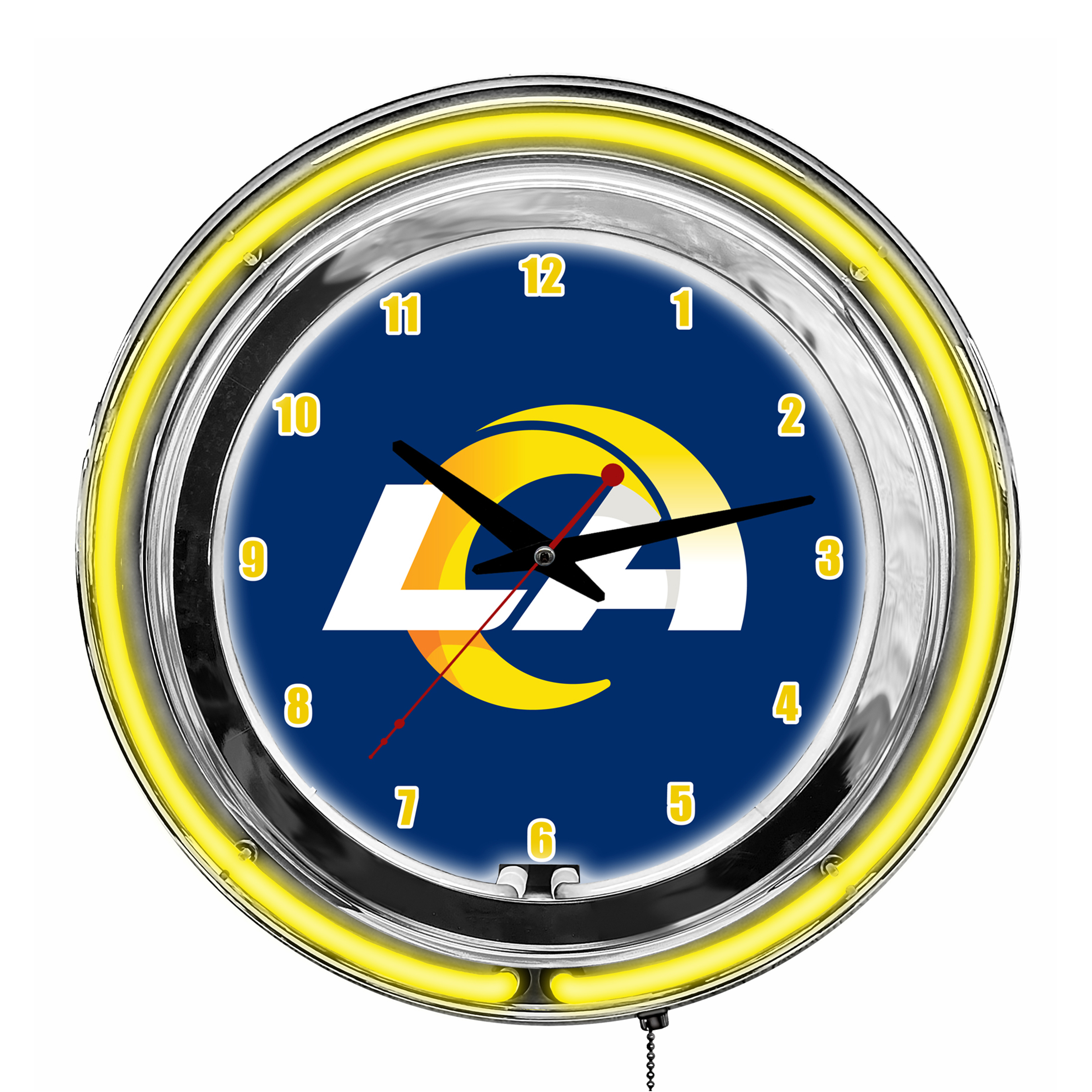 los angeles rams 14 inch neon chrome clock nfl