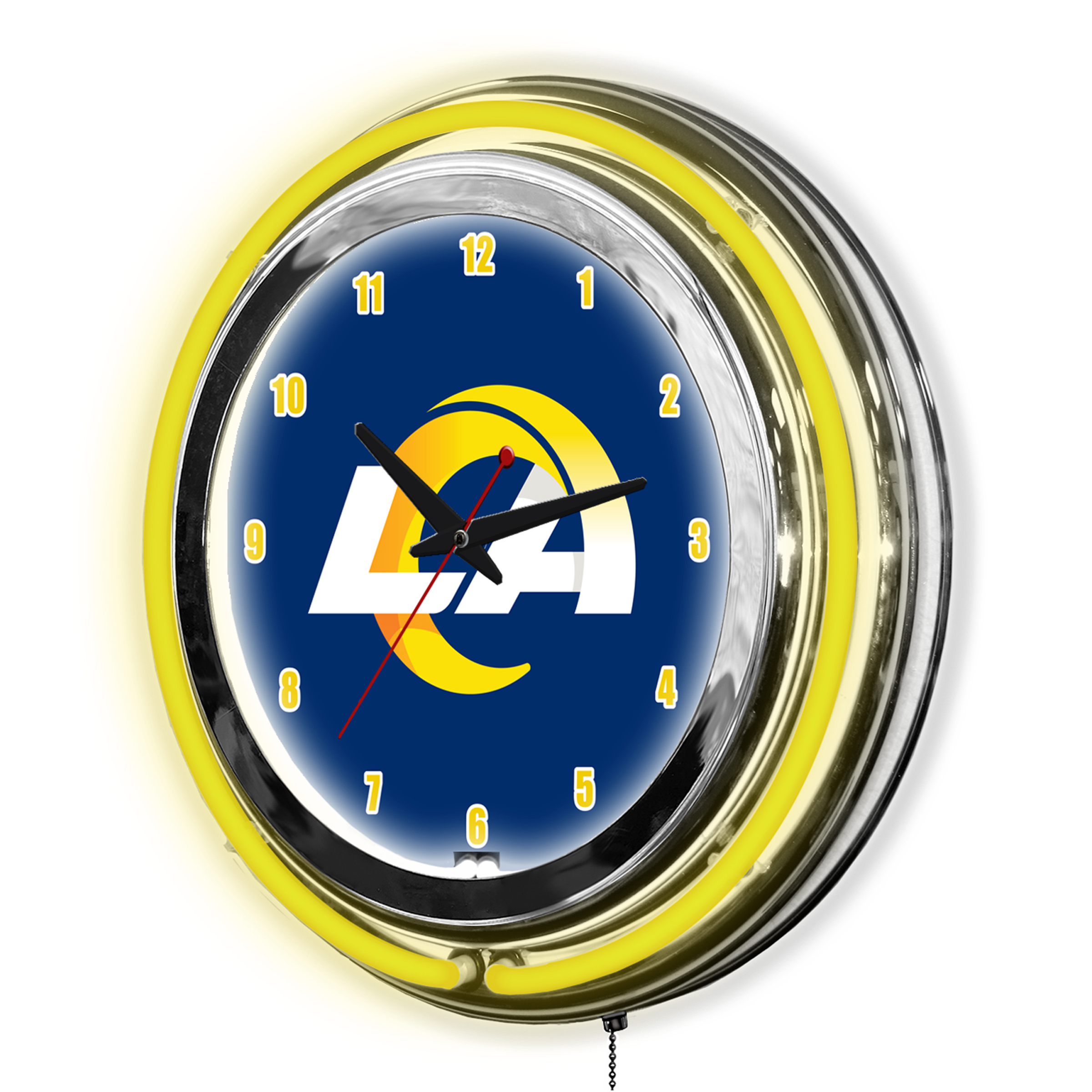 los angeles rams 14 inch neon chrome clock nfl
