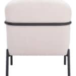 Ivory Shearling Style Accent Chair with Powder Coated Steel Frame